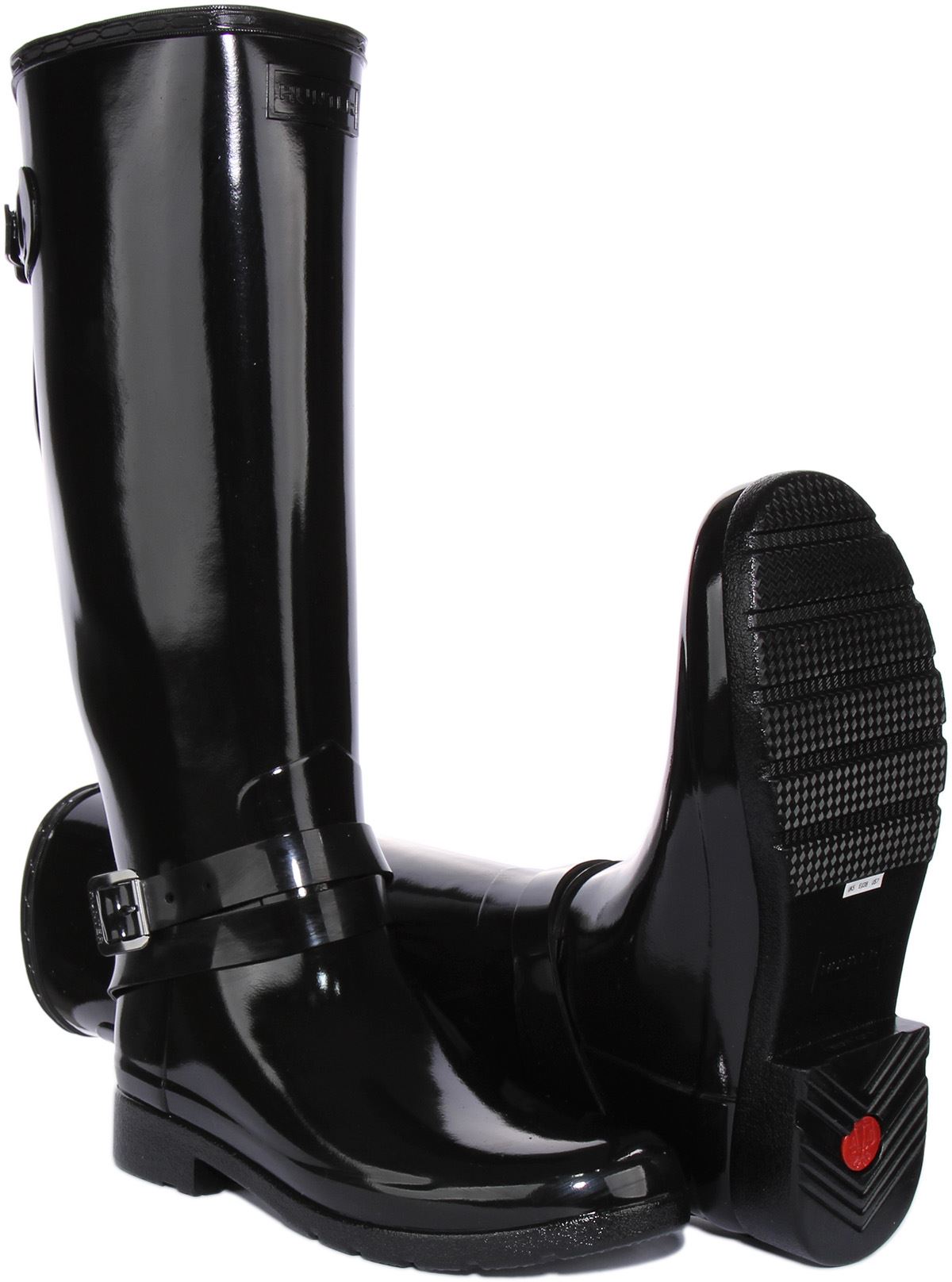 Hunter Patent Leather Rain Boots - Black Boots, Shoes  Patent Hunter Black tall boots display picture 1