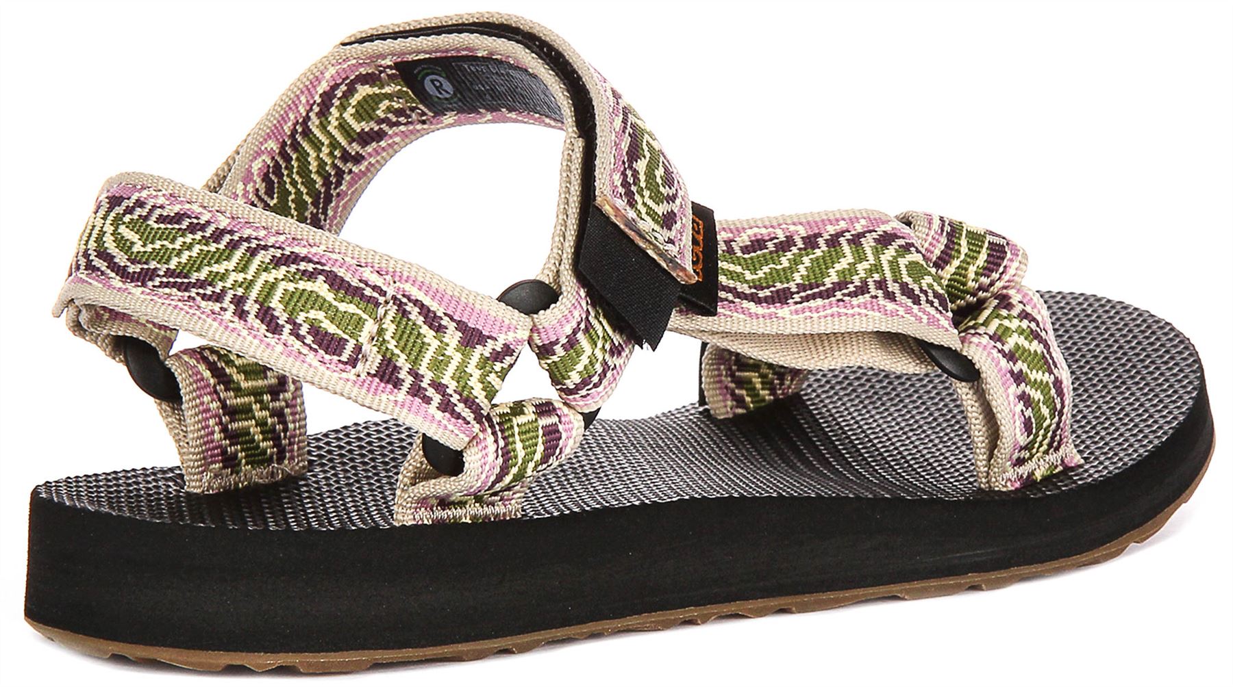 Teva Original Universal Back Strap Vegan Womens Sandals Black Multi US 6 - 9 - Picture 16 of 25