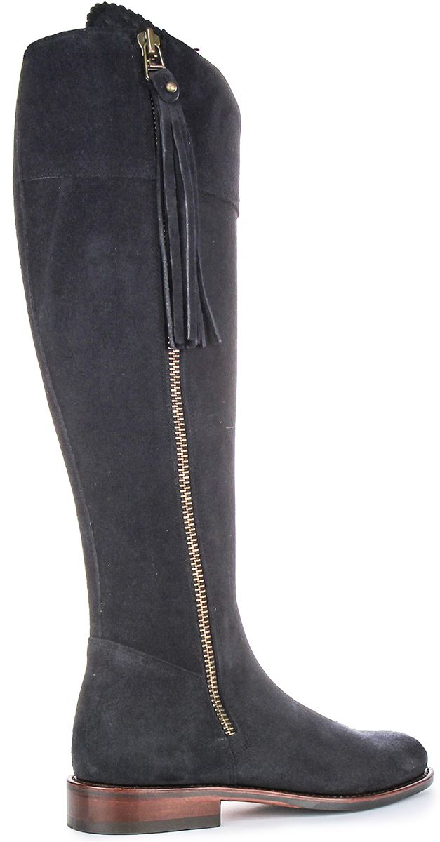Justinreess England Valentina Sporty Tall Tassel Womens Boot Navy US 5 - 11 - Picture 22 of 37