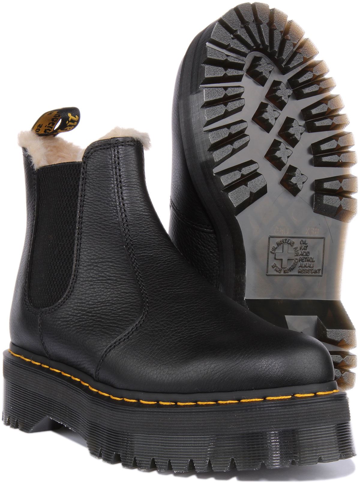 Dr. Martens 2976 Quad Chelsea Platform Boot-Fur Lined-Men’s 9/Women 10 Dr Martens Quad Fur Lined Slip On Unisex Platform Mens Boot  main image 2