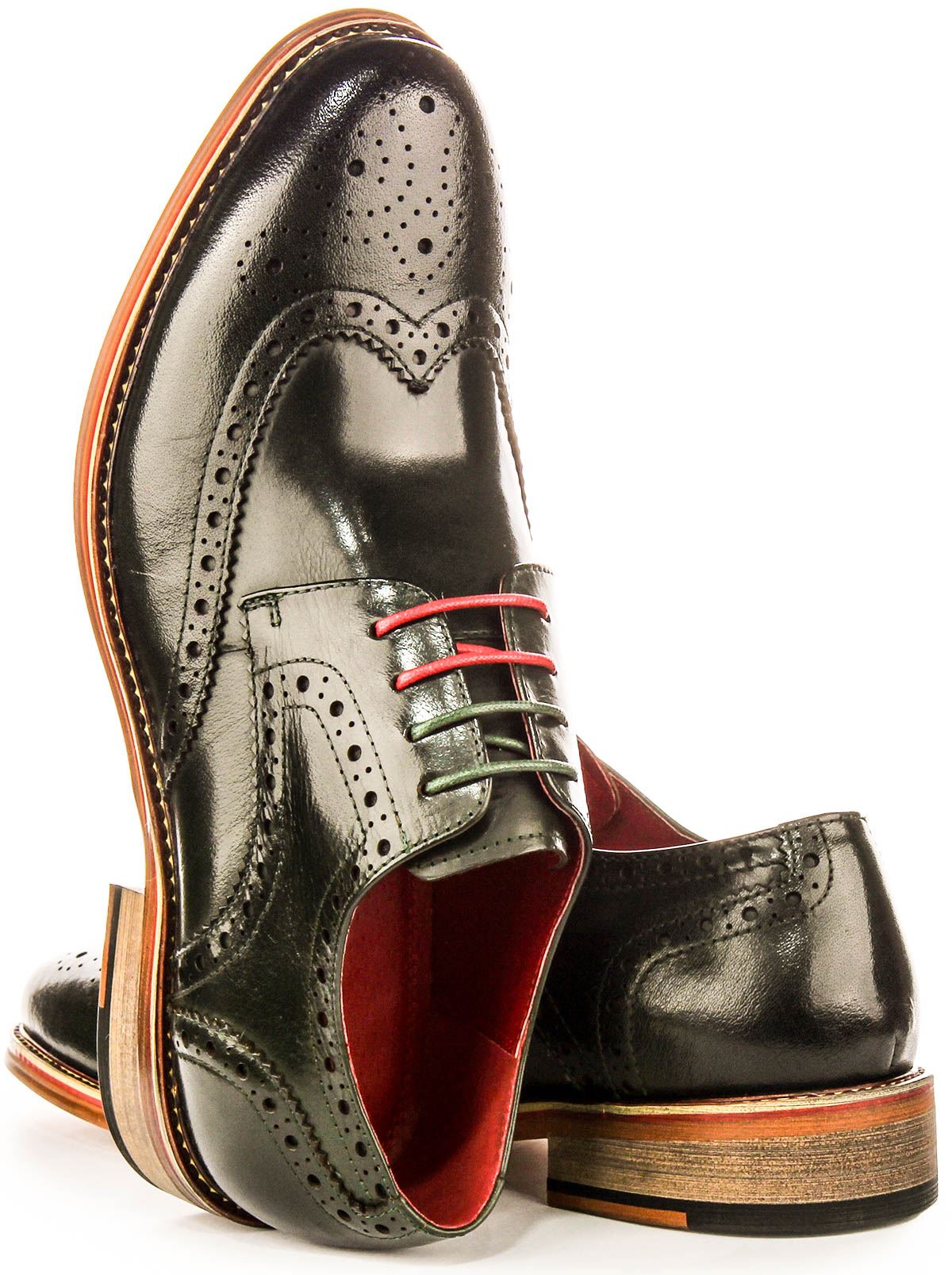 Justin Reece England Dover Wooden Derby Mens Formal Shoes In Black UK 6 - 14 - Picture 17 of 31