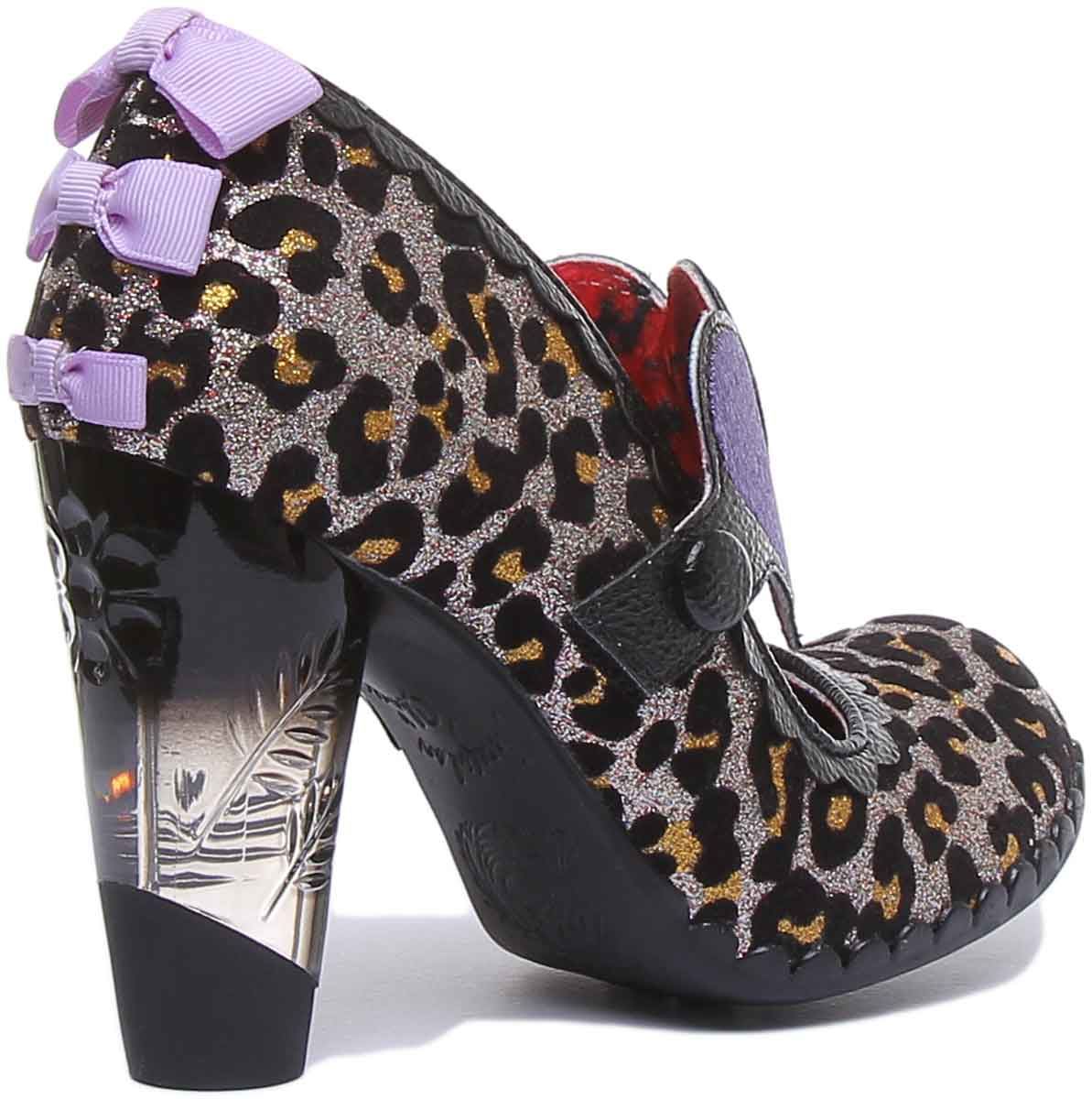 Irregular Choice Lockhart Womens Glitter Shoes In Black Leopard Size UK 3 - 8 - Picture 9 of 12