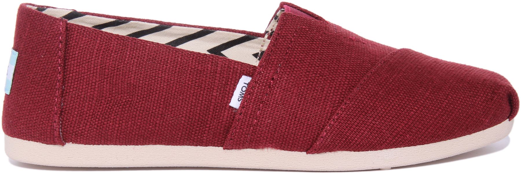 Toms Red and White Canvas Slip-Ons Mens Size 10 Womens TOMS Alpargata Red Canvas Slip On Flat Shoes Size 8  main image 2