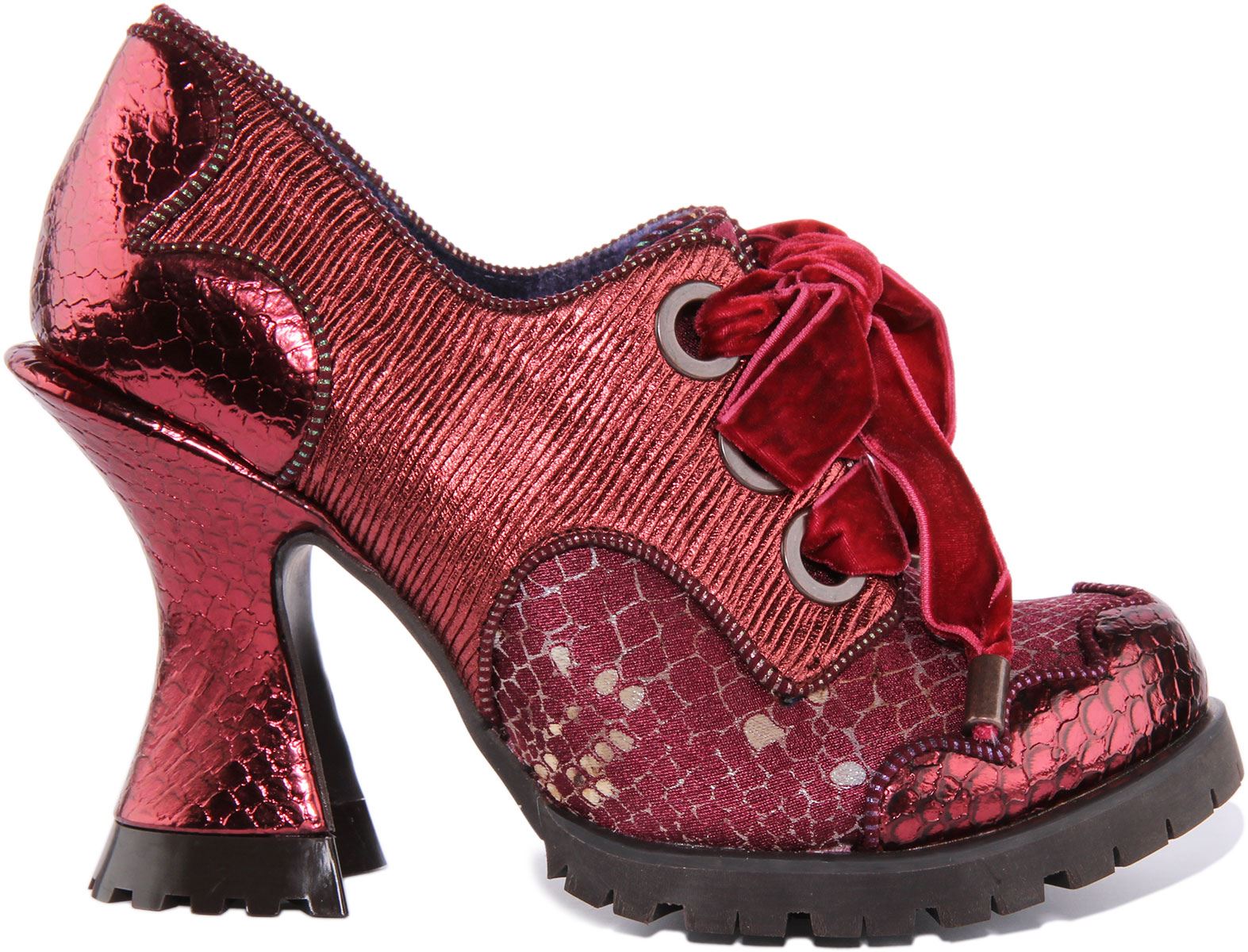 Irregular Choice Whimsical Wonder Womens Lace Up Shoes In Bordo