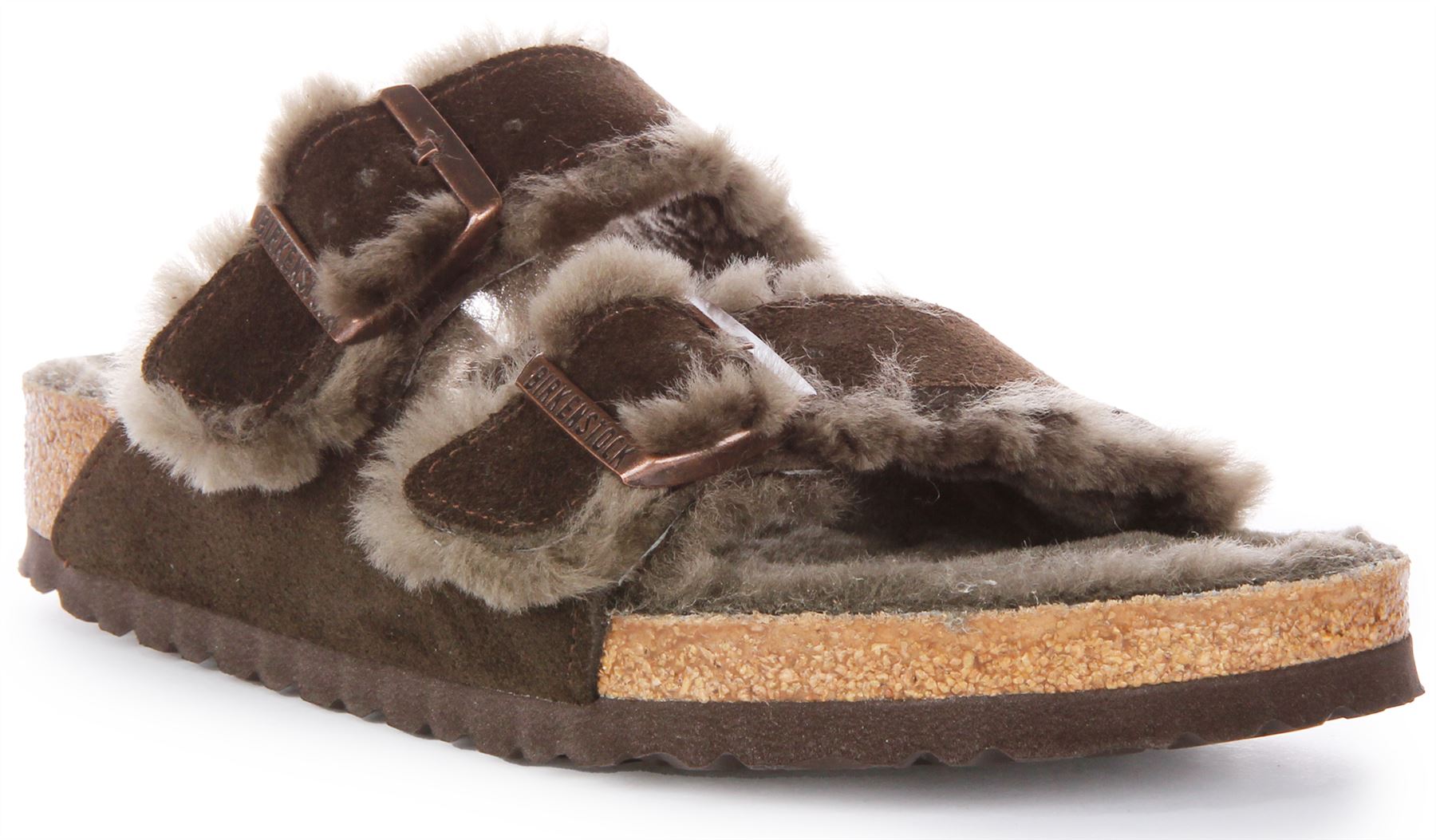 Birkenstock Arizona Shearling Womens Sheepskin Warm Lined In Moca