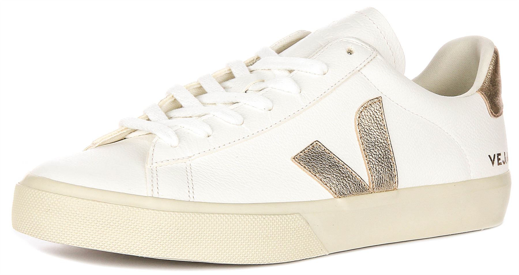 Veja Campo Gum Sole Logo Casual Mens Sneaker In White Bronze 