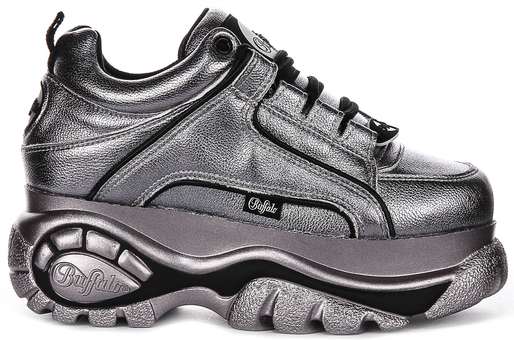 Buffalo Vegan Shine Block Heel Platform Lavender Womens Trainer UK