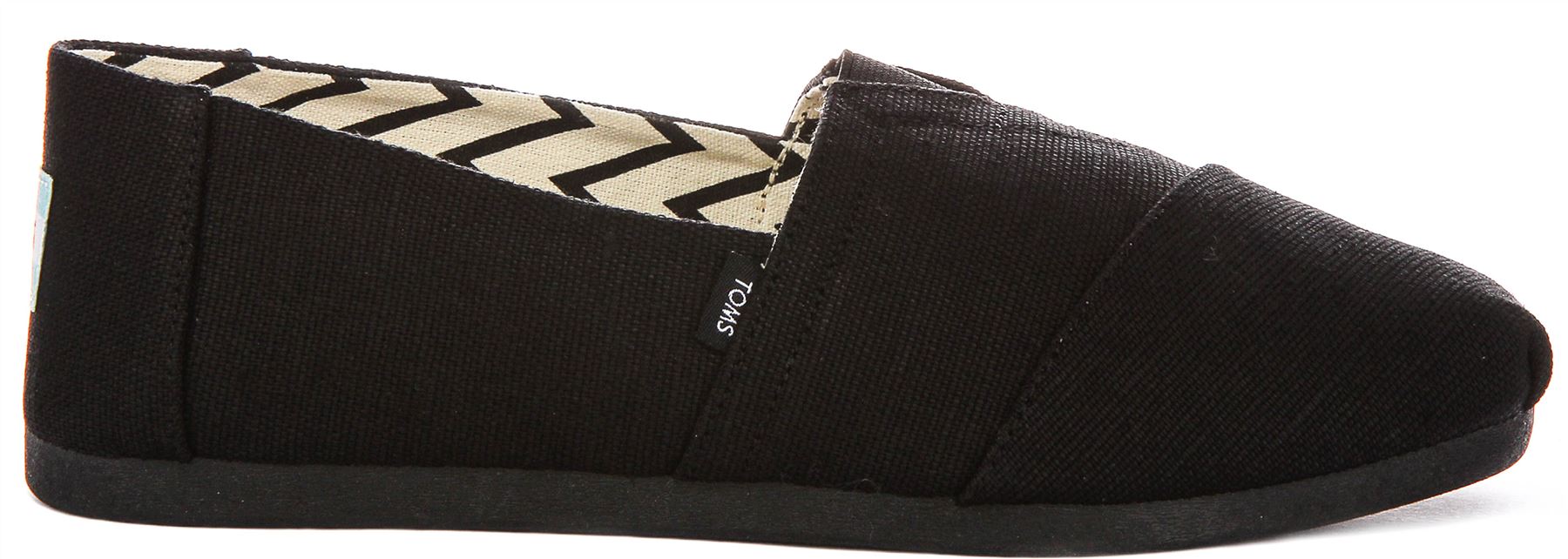 Toms Alpargata Classic Canvas Slip On Trainer para hombre en negro EU 39-46