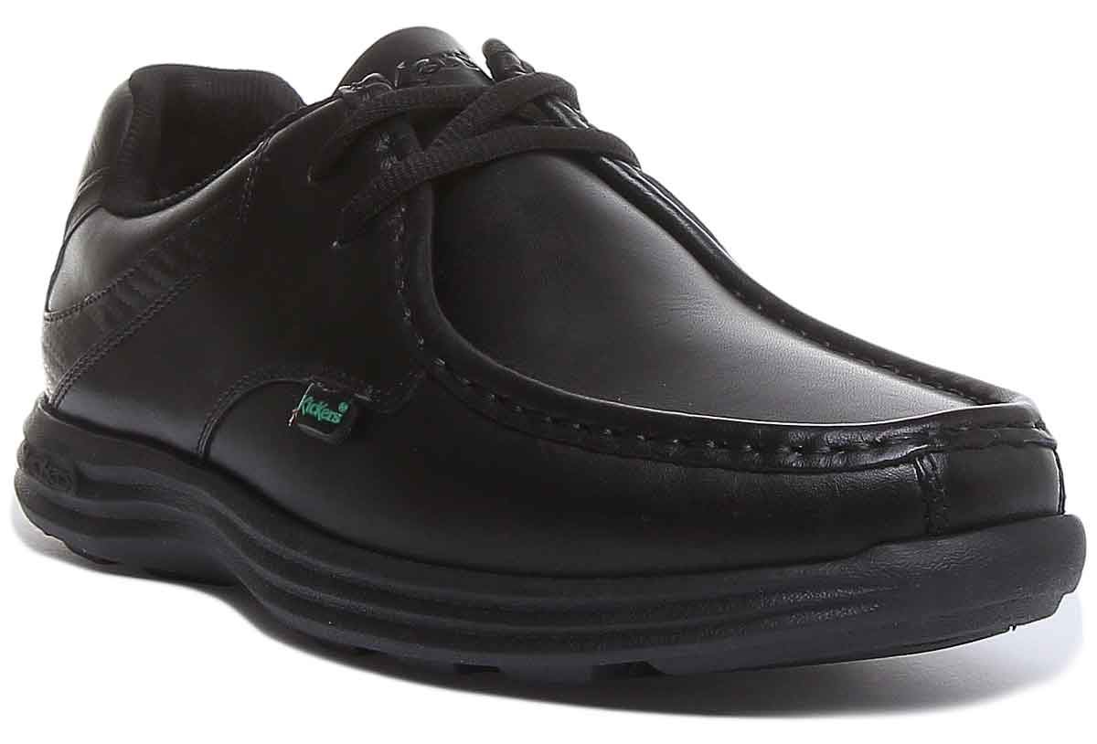 Kickers Reasan Lace Up 2 Eye Leather Adult Mens Shoes In Black Size US 7-13 - Picture 8 of 8