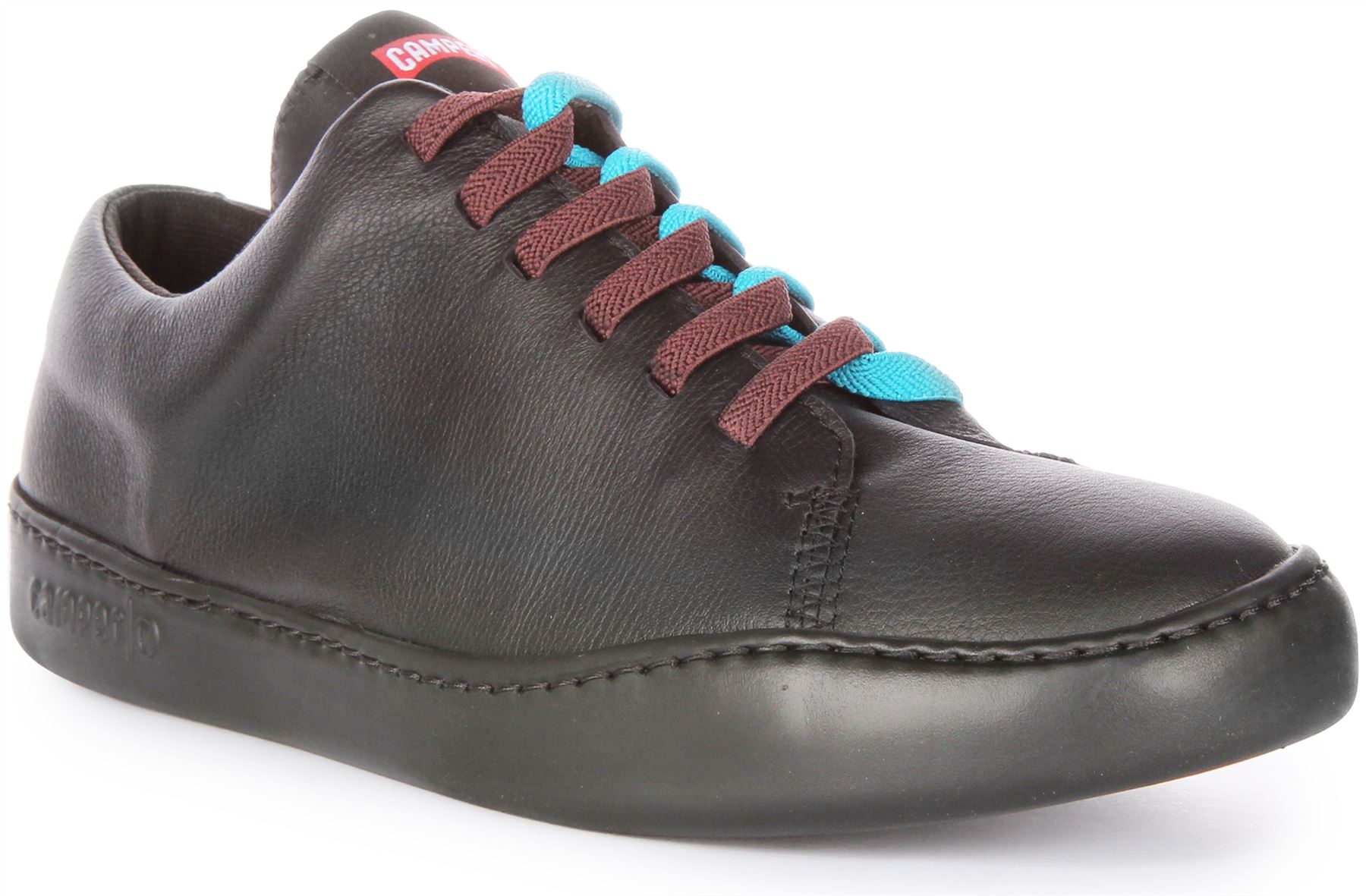 Camper Twins Non Dyed Lace Up Leather Sneaker Black Unisex US 8