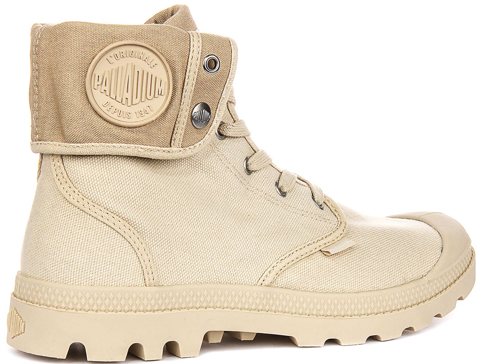 Botas para hombre de lona al tobillo holgadas de paladio corte Eva veganas en beige Reino Unido 7-10 - Imagen 4 de 13