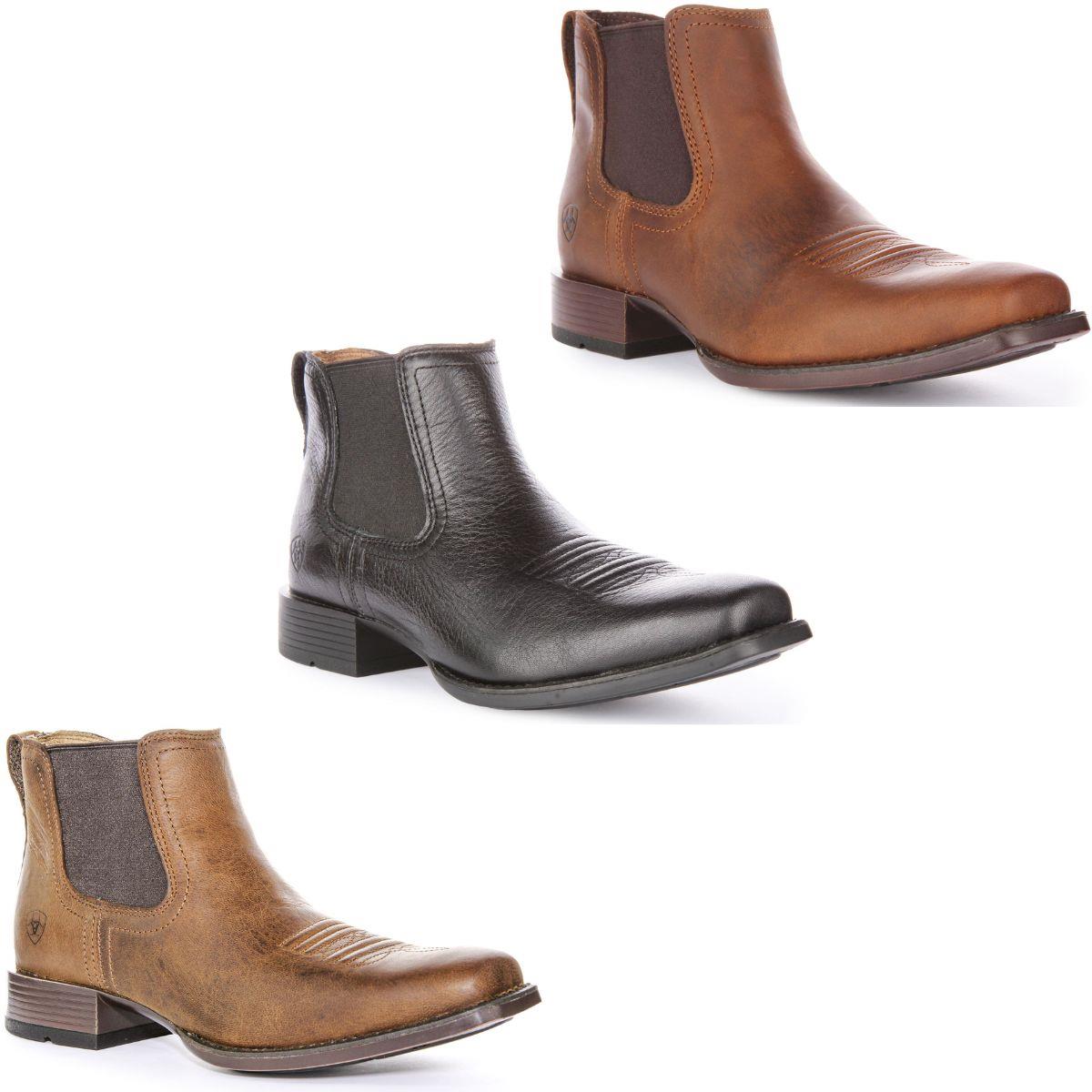 ARIAT Booker Bottines Chelsea ultra brodées à bout carré pour homme Beige, Marron, 41 EU