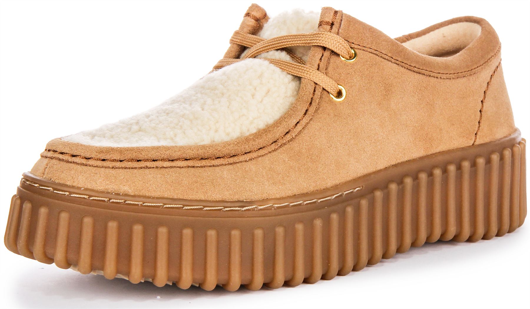 Clarks Torhill Bee Ribbed Nubuck Leather Womens Casual Shoes In