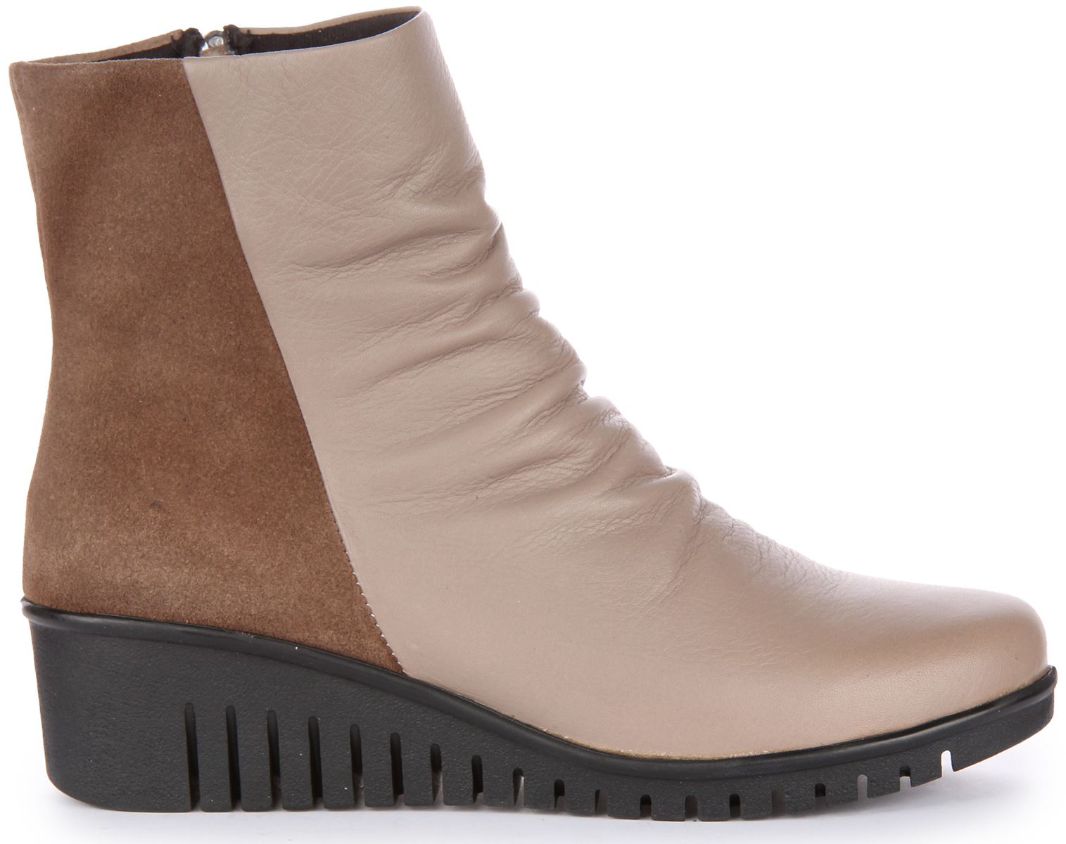 Justinreess England Suede Side Zip Comfort Boot Stone Womens UK 3 - 8 - Picture 8 of 12