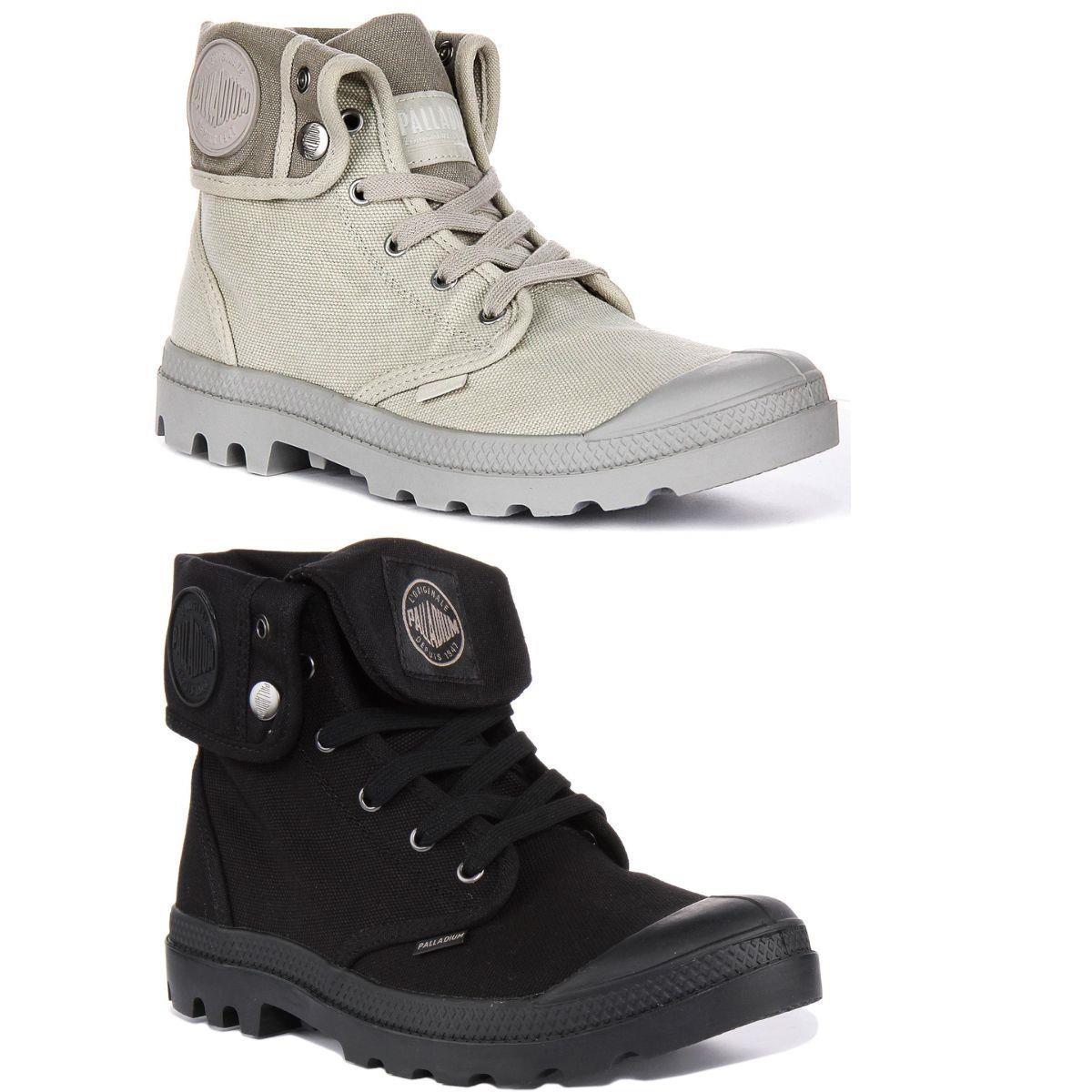 New Palladium Men\'s Baggy Lace Up Ankle Boot Sz 7 Vapor/metal Color Canvas Palladium Baggy Mens Lace Up Canvas Ankle Boots In Black  main image 2