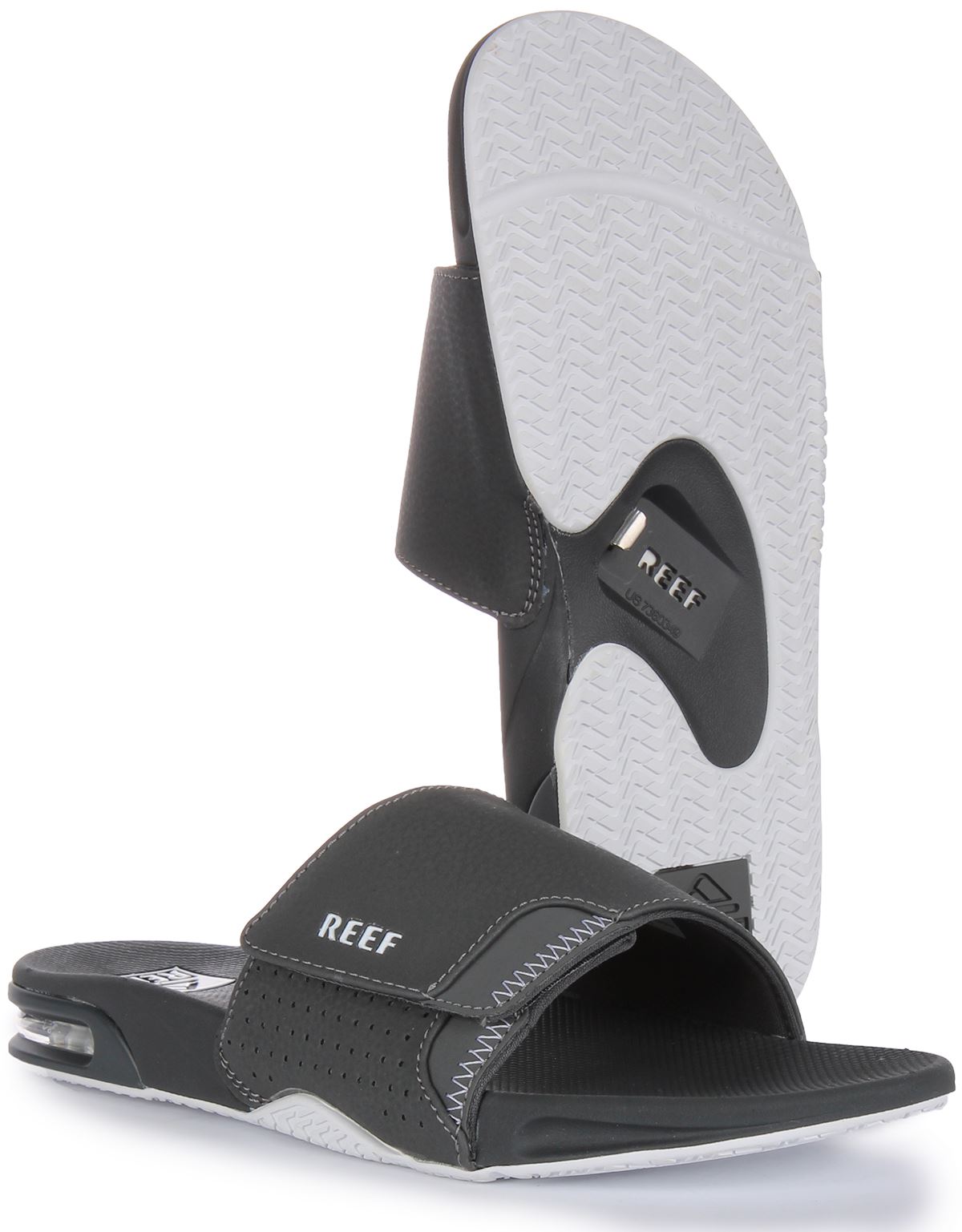 Reef Charcoal Slide Sandals Reef Fanning Slide Sandals > Men main image 4
