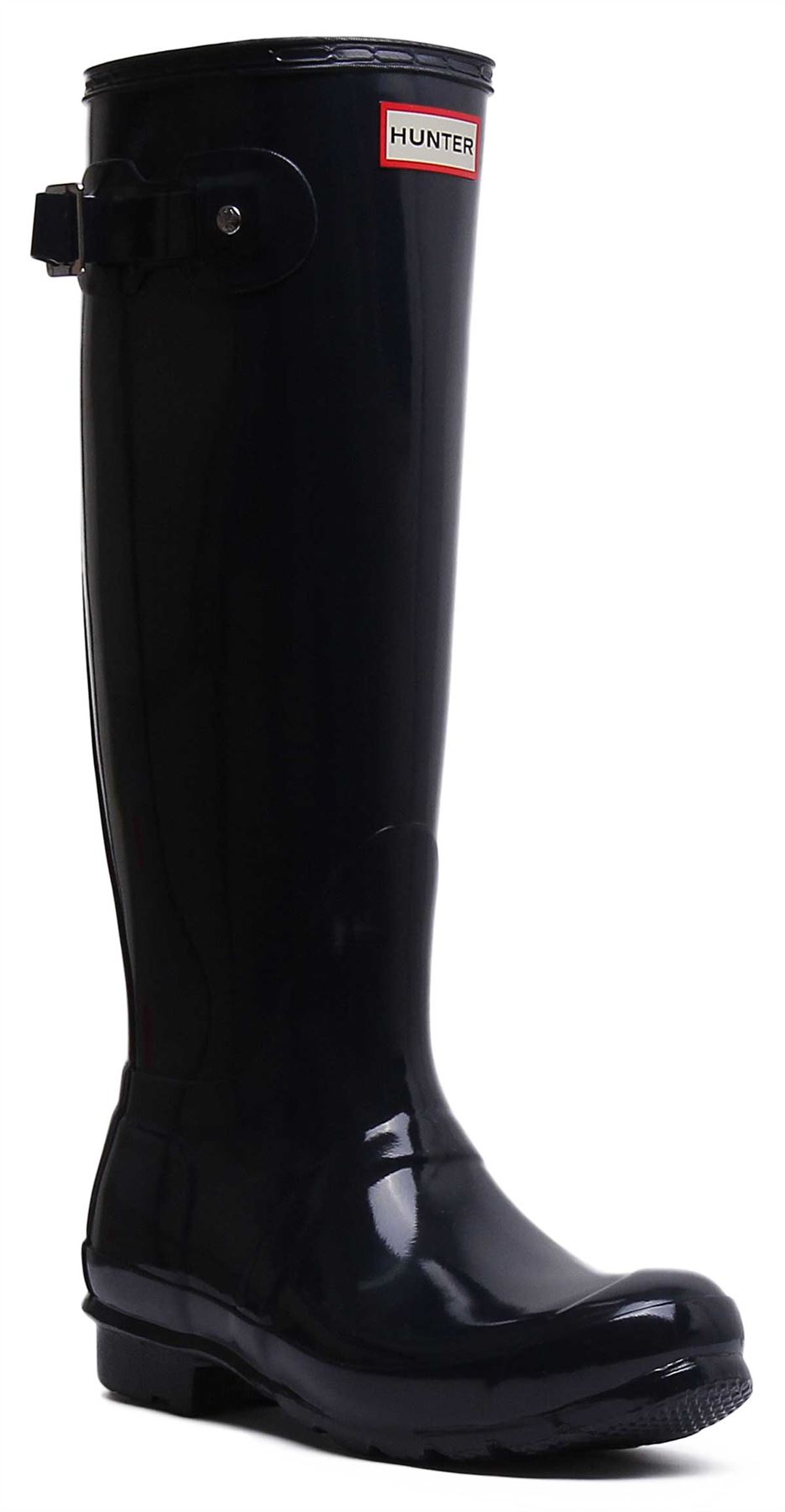 Hunter Mujeres Alto Brillo Mujer Botas Negras Talla US 5-11 - Imagen 8 de 13