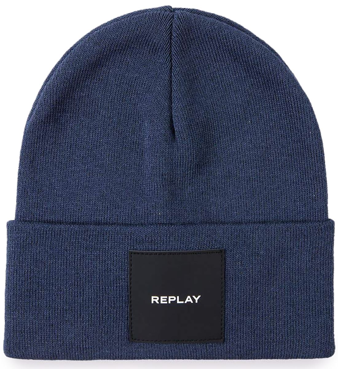 Replay Ax4167.003 In Navy Italian Yarn Ctn Logo P Beanie One Size - Picture 3 of 4