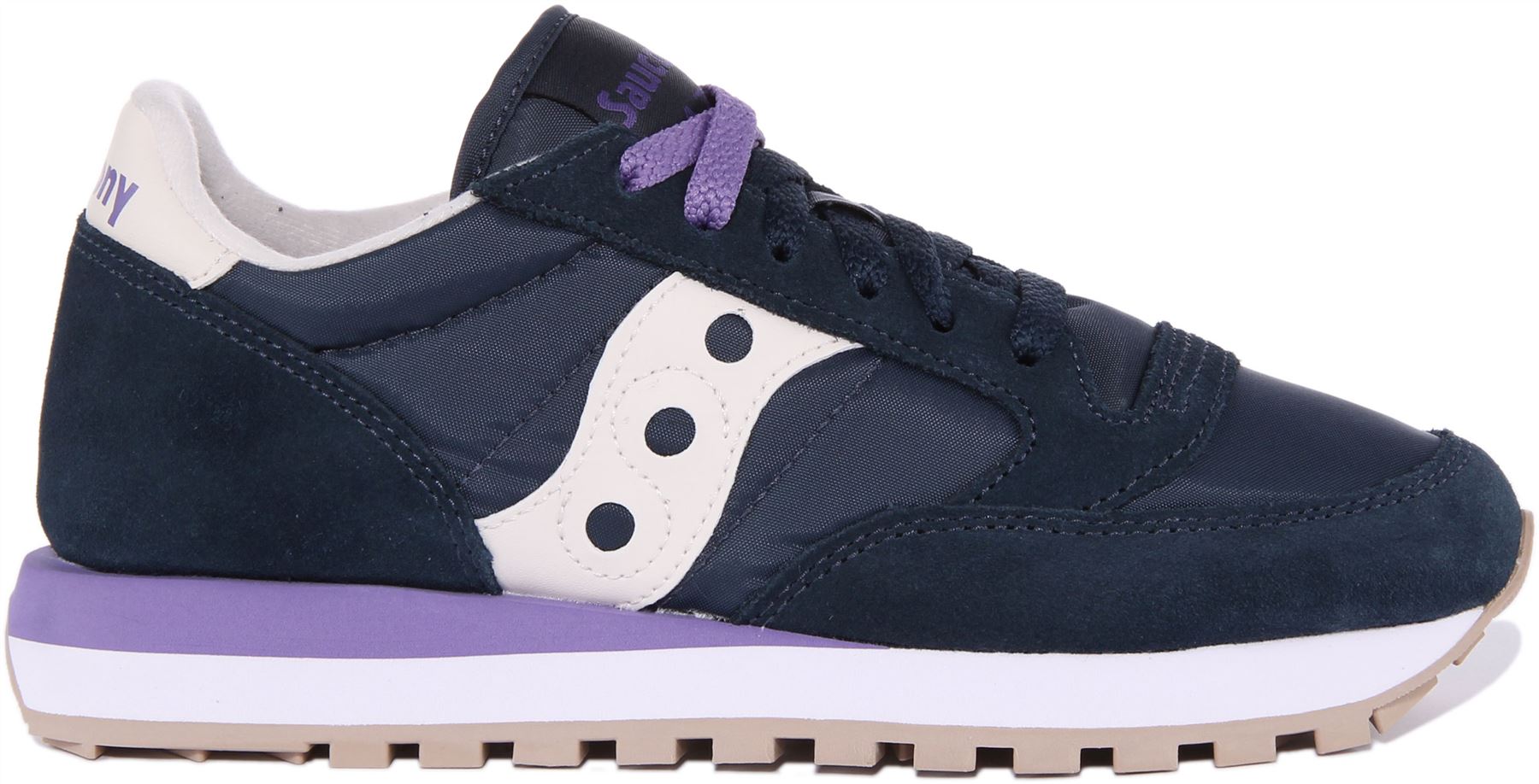 Saucony Jazz Original Womens Lace Up 80s Retro Trainers In Navy Size UK 3 - 8 - Picture 8 of 12