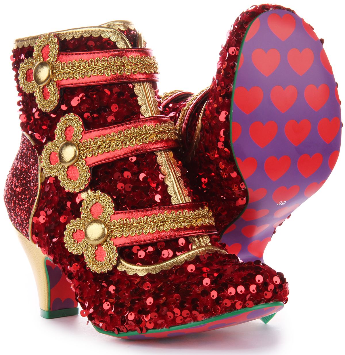 IRREGULAR CHOICE Ratón Rey Sequence Concept 5Cm Tacón Zapato Rojo Mujer Talla 4- - Imagen 11 de 13
