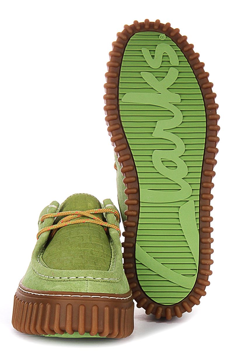 Clarks Torhill Bee Chunky Suede Lace Up Moccasin Womens Shoe In Olive US 6 - 11 - Picture 6 of 19