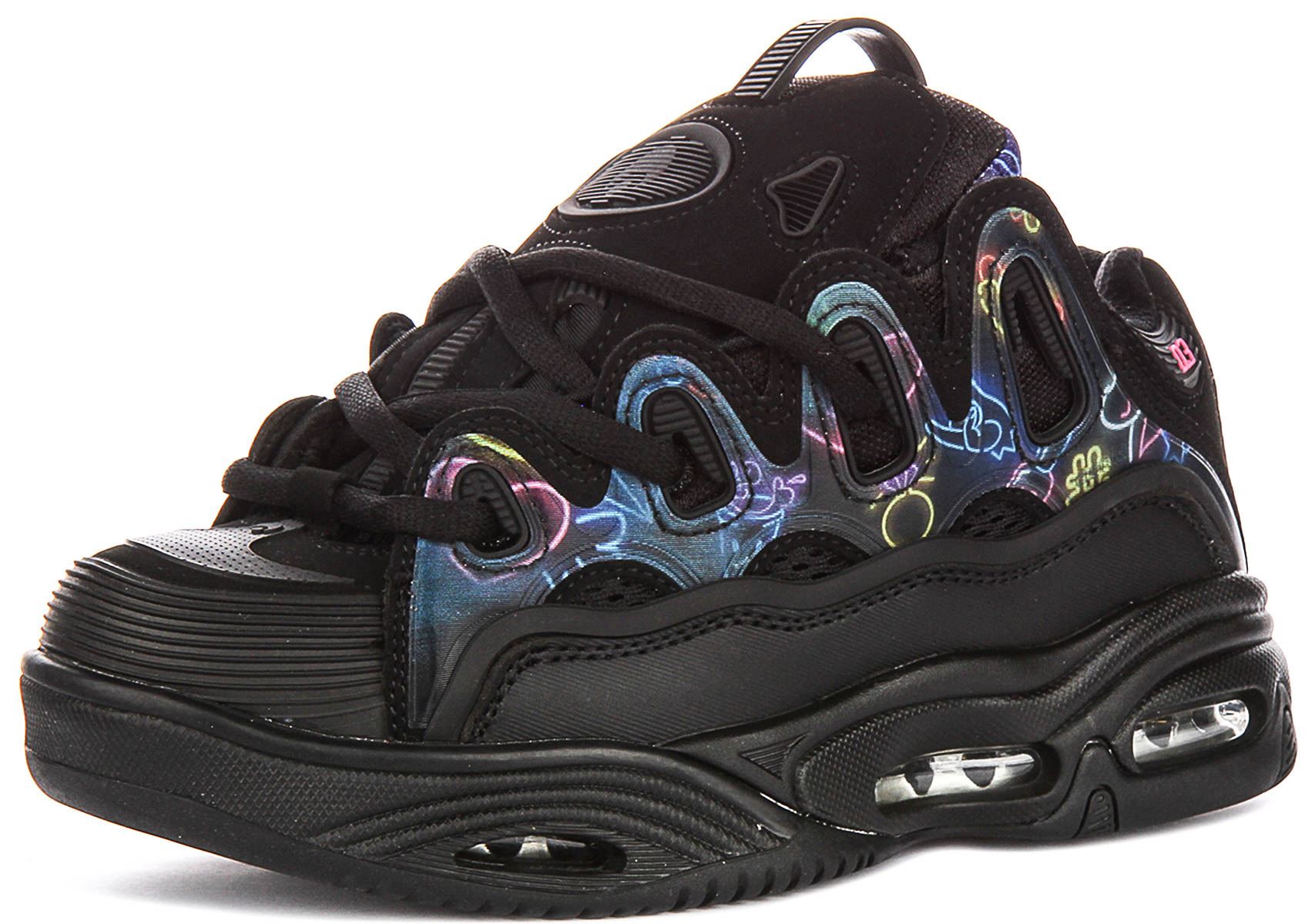 Osiris D3 2001 Chunky Sole Lace Up Mens Sneakers In Black Pink US