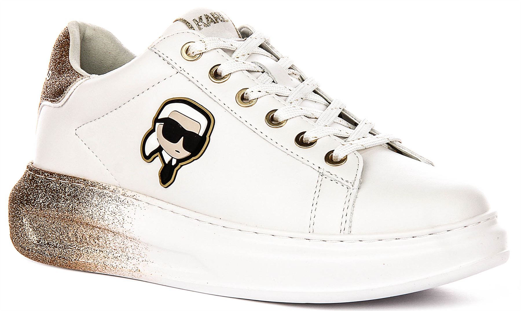 Karl Lagerfeld Kapri Ombre Lace Up Logo Damen Sneaker In Weigold UK 3 - 8 32490₽