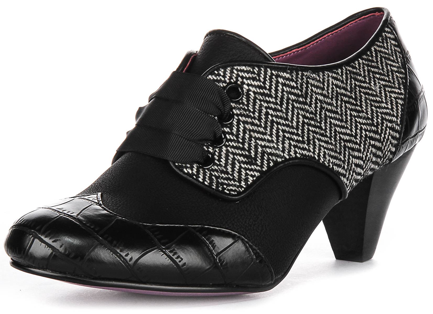 Irregular Choice Tippy Tap Moc Croc Womens Heel Shoe Black US 6 - 11 - Picture 18 of 18