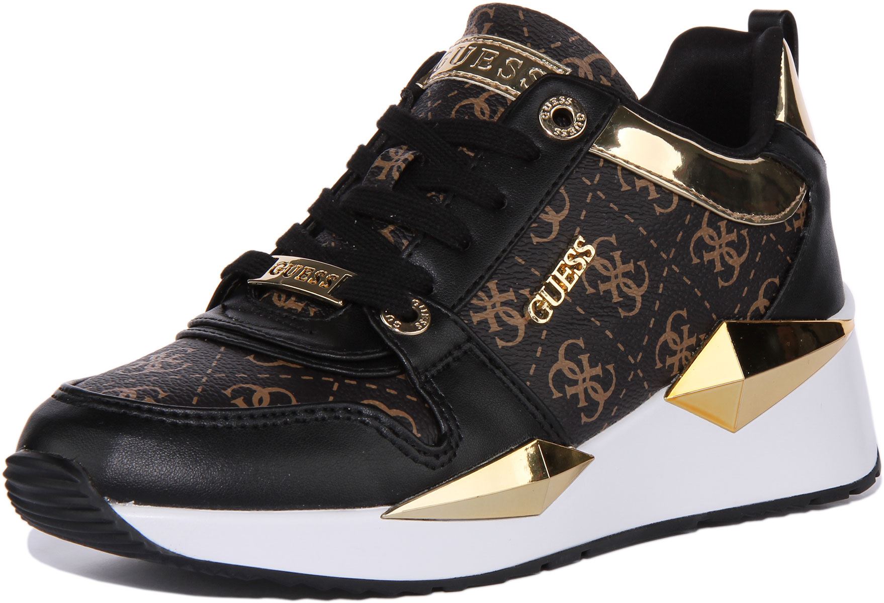 Guess Westley Women's Trainers - Animal Print Sneakers, Brown, Synthetic Leather