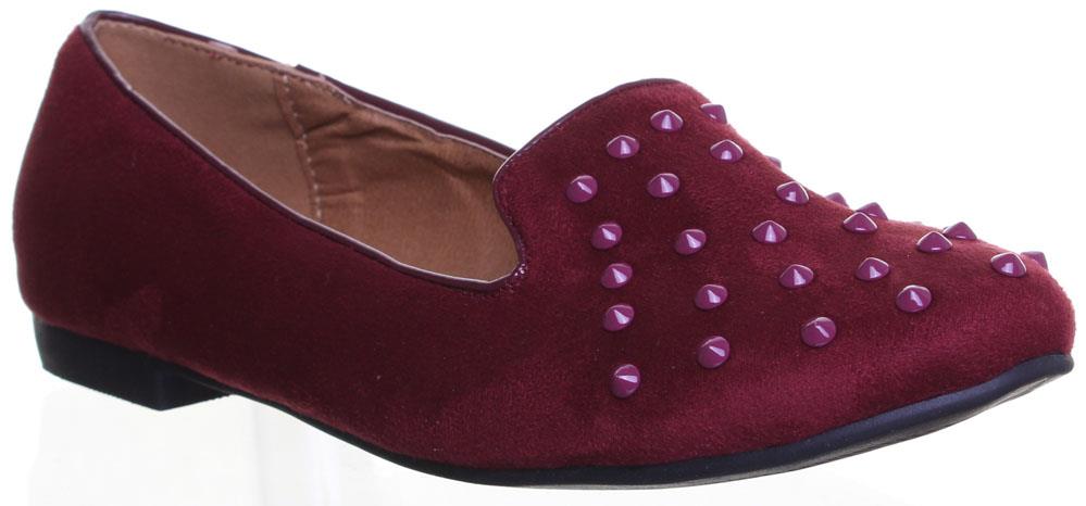Туфли-лодочки Damen Frauen, Freizeit Nieten, в Бургундеррот-Грассе, Великобритания, 3 8