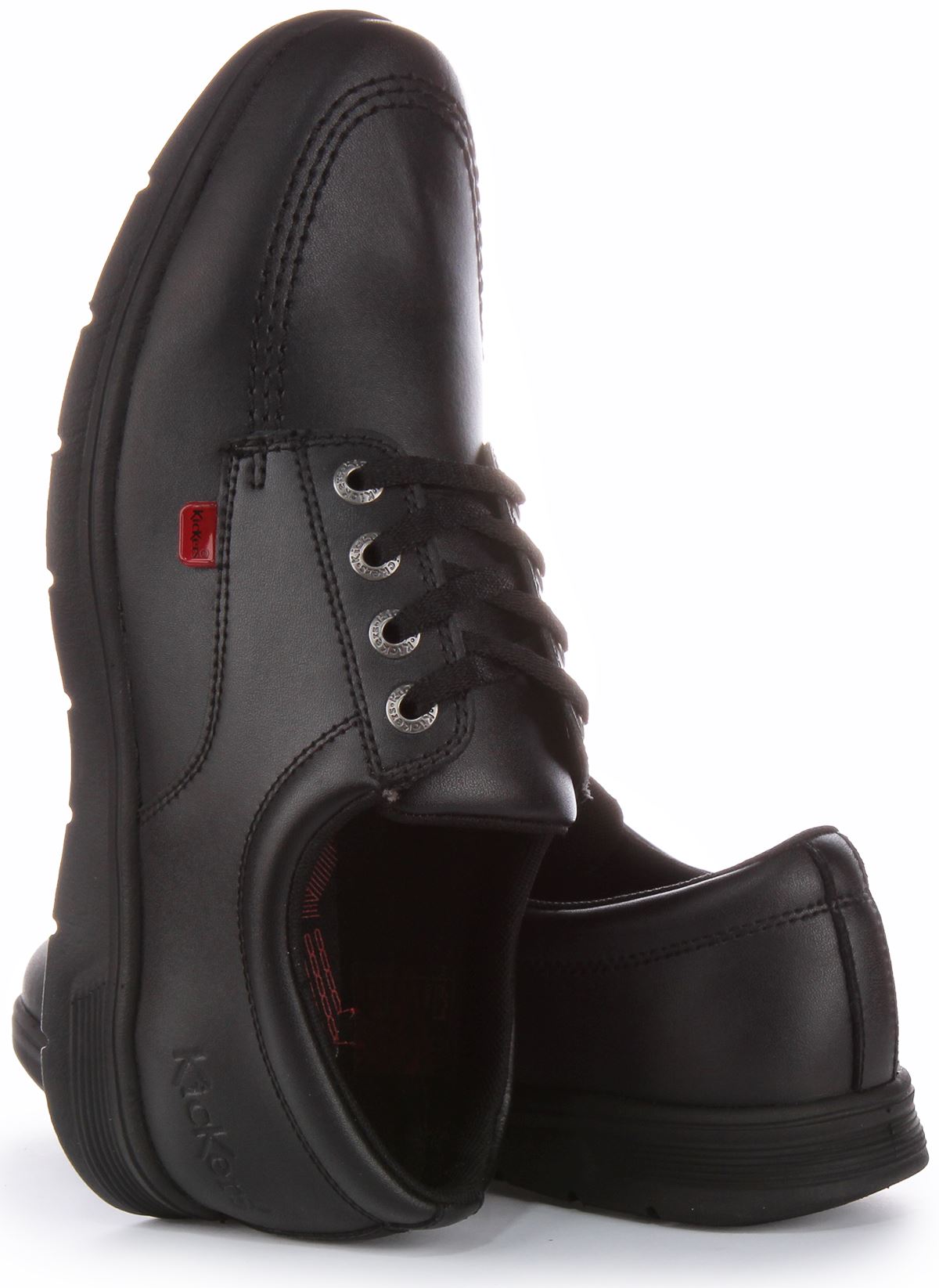 Kickers Kelland Lace Lo 4 Eye Lace Up Leather Shoe Black Juniour Size US 4 - 7 - Picture 5 of 7