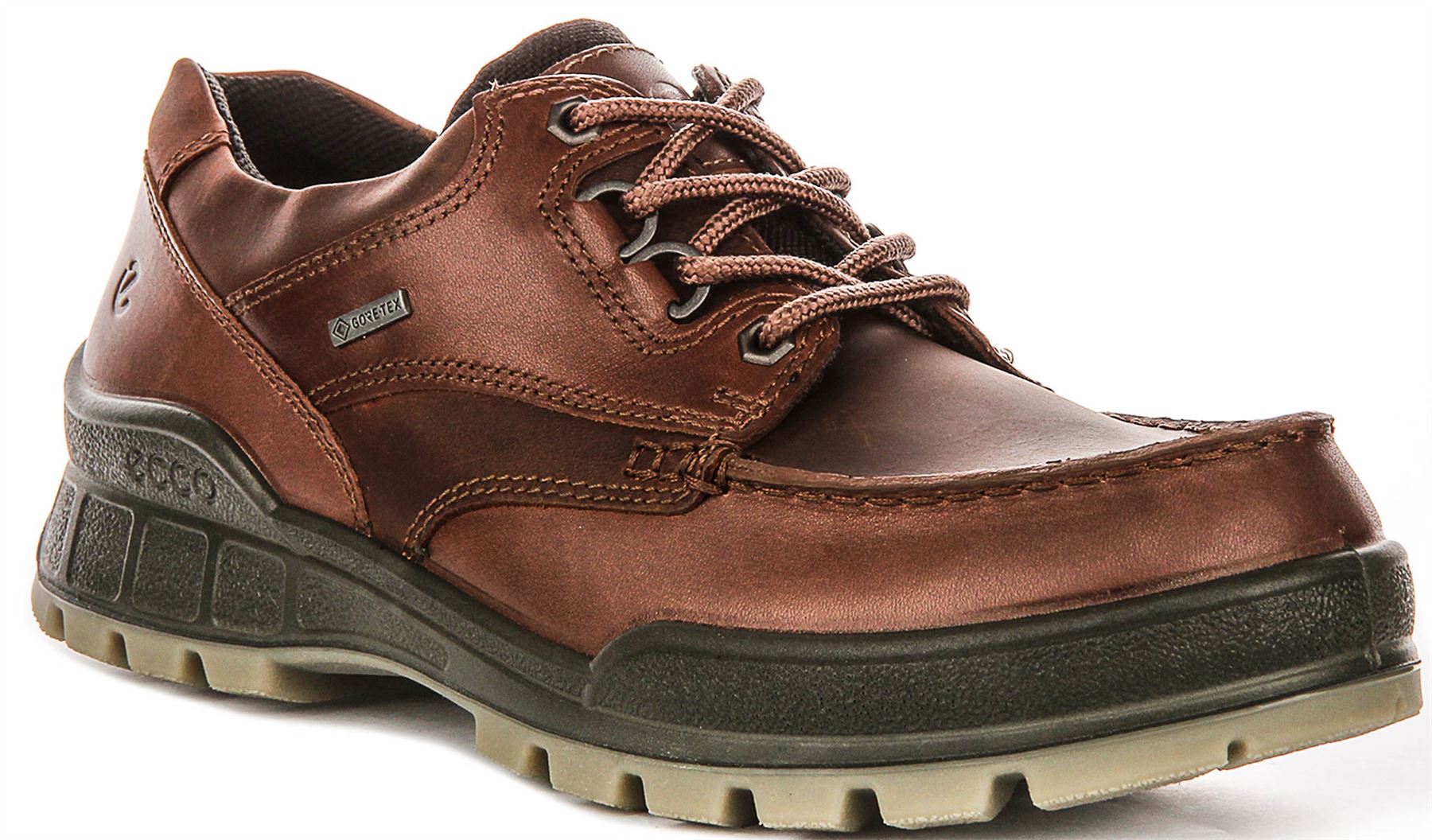 Ecco Track 25 M A Ecco Gore Leather Laced Mens Trainers In Brown US 7 – 13