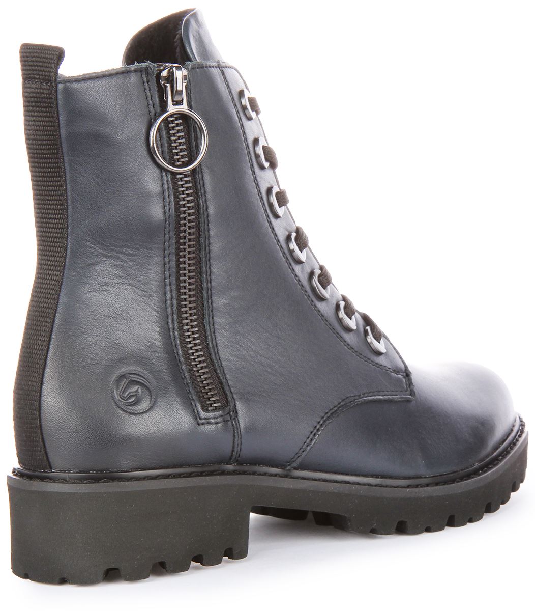 Remonte D8671-14 Ethylene Vinyl Zip Lace Up Ankle Boot Navy Womens US 6- 10 - Picture 9 of 12
