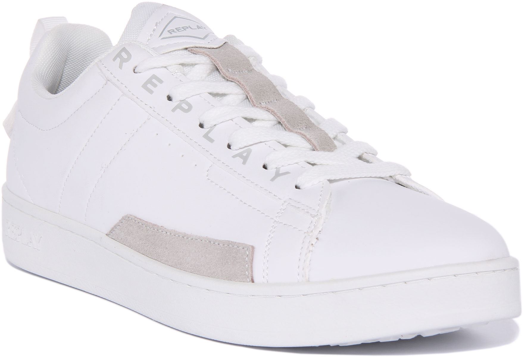 Повтор игры Smash Base Pure Herren Schnürleder Turnschuhe в weiß Größe, Великобритания, 7 - 12