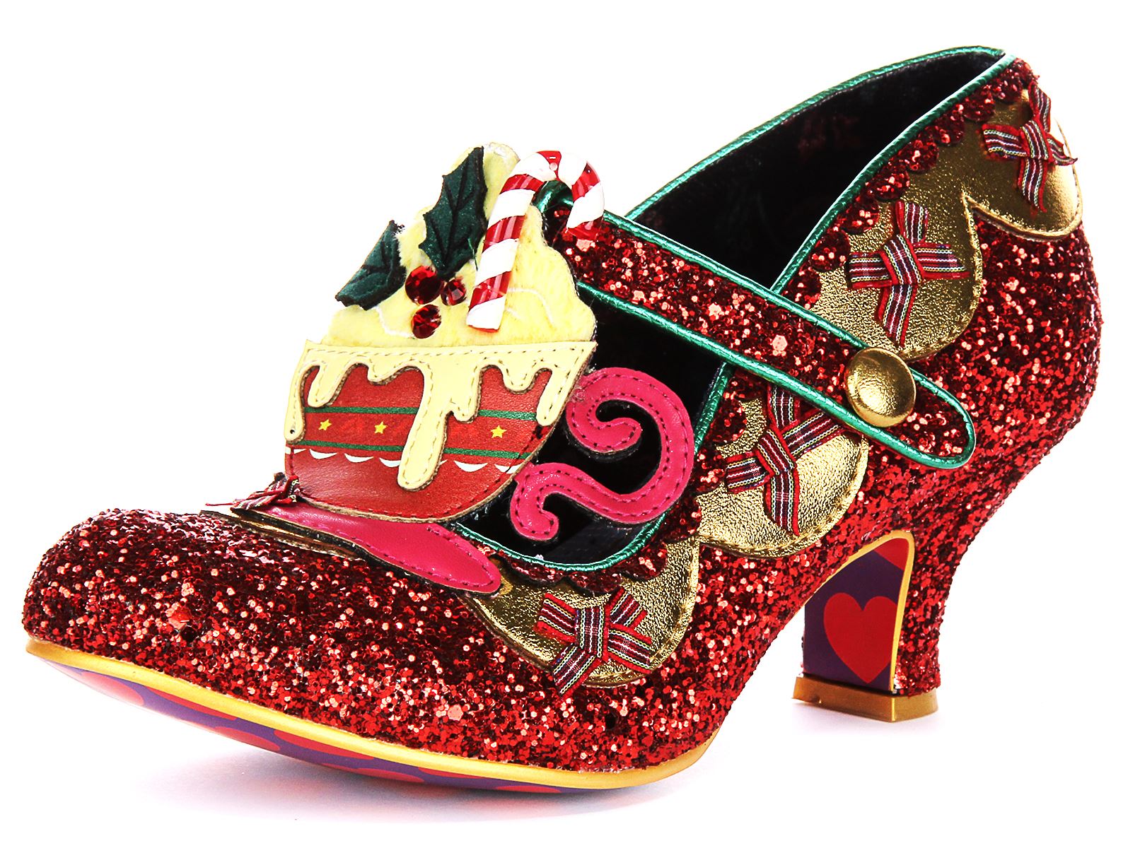 Irregular Choice Eggcellent Evening Glitter Womens Heels Black Gold UK 3 - 8 - Picture 13 of 13