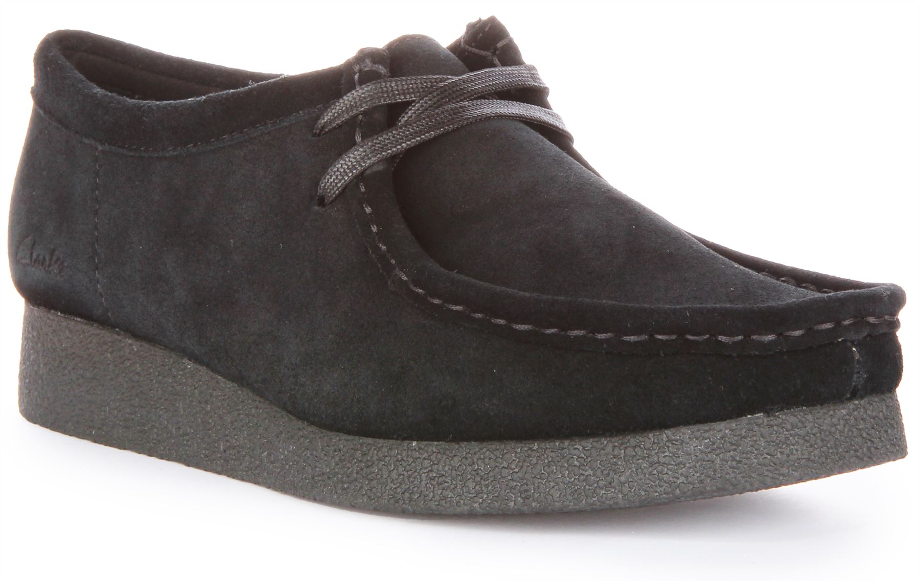 Clarks Wallabee Evo Soft Suede Leather Boot Black Womens US 6- 11
