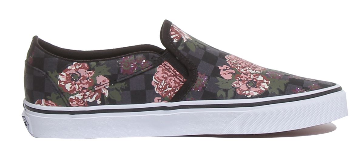 vans asher floral checkerboard