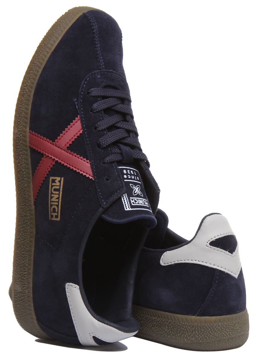 Munich Barru 89 Red Cross Retro Trainer For Mens In Navy Size UK 6 - 12 |  eBay
