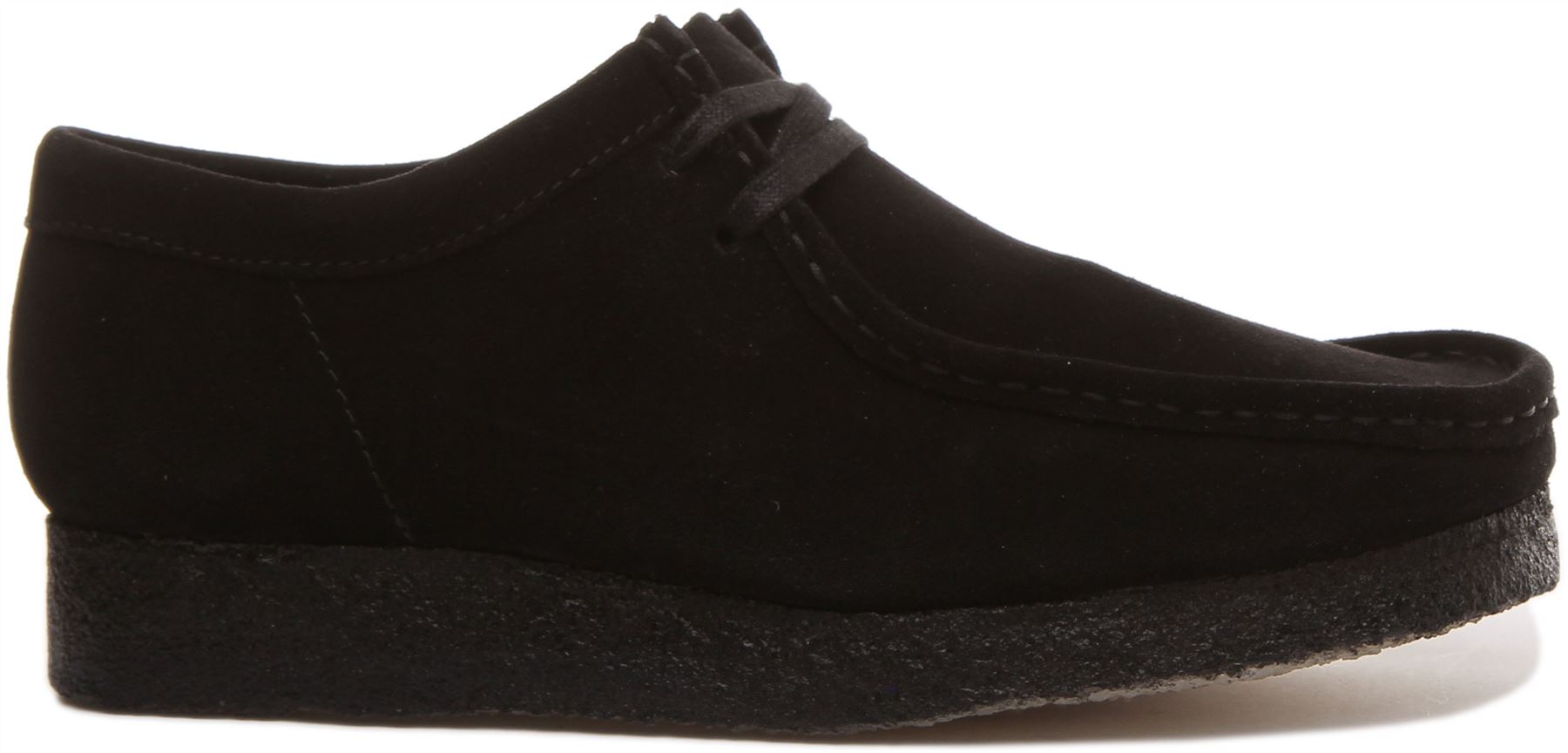 Clarks Mens Originals Wallabee In Black Suede Two Eyelet Shoe Size