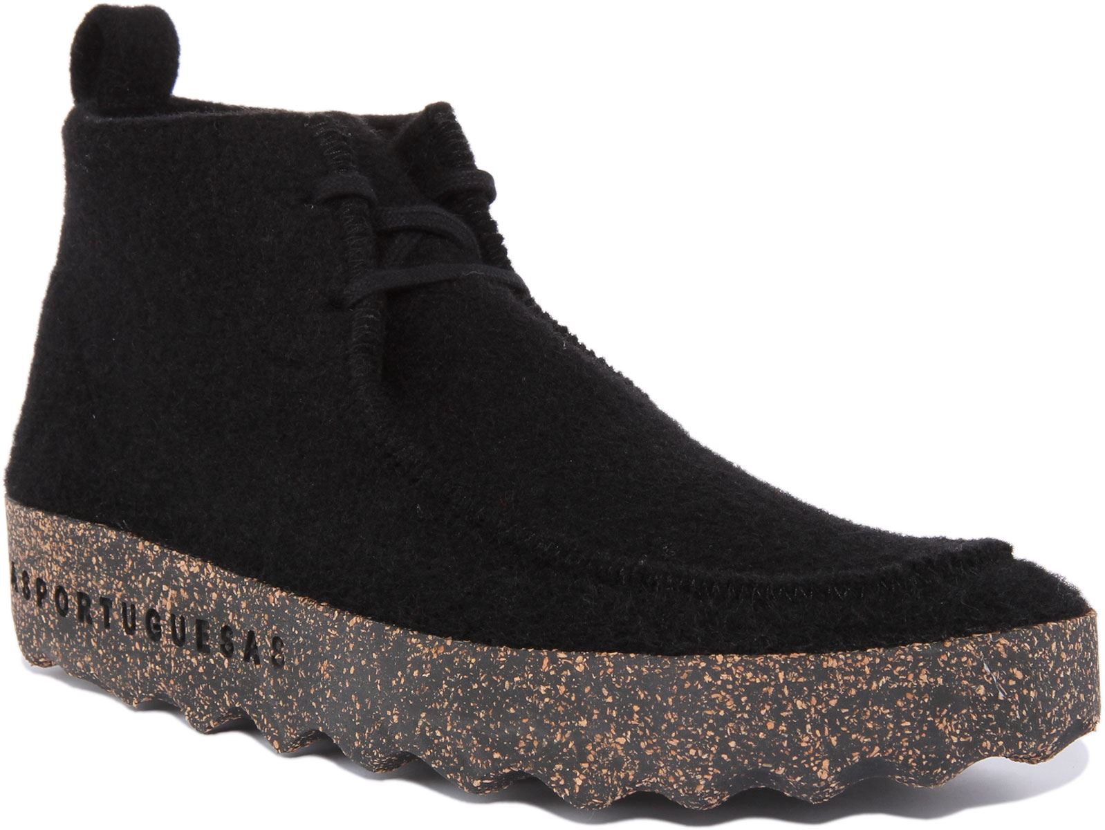ASPORTUGUESAS Cody Keilabsatz Kork Sohle Rund Damen Stiefel IN Schwarz EU 36-42