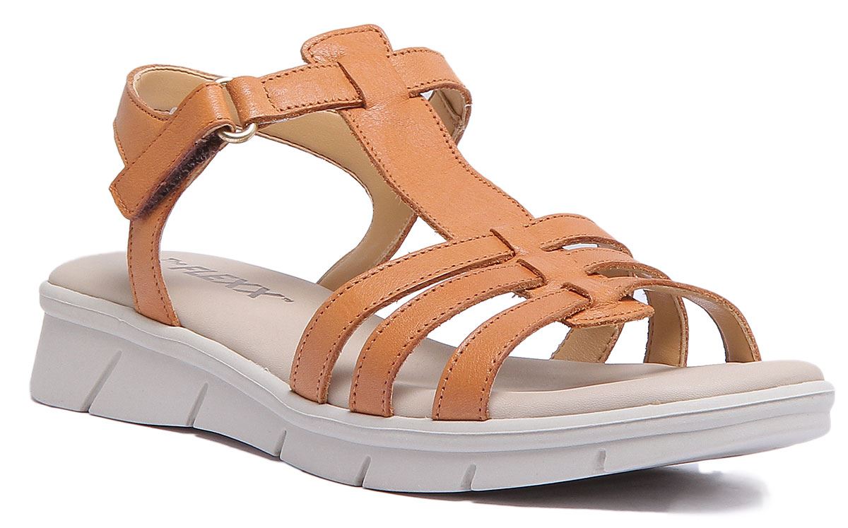 Ремешок на щиколотке с низкой танкеткой Flexx Bubu Set S-Flex цвета коньяка Größe UK 3 - 8