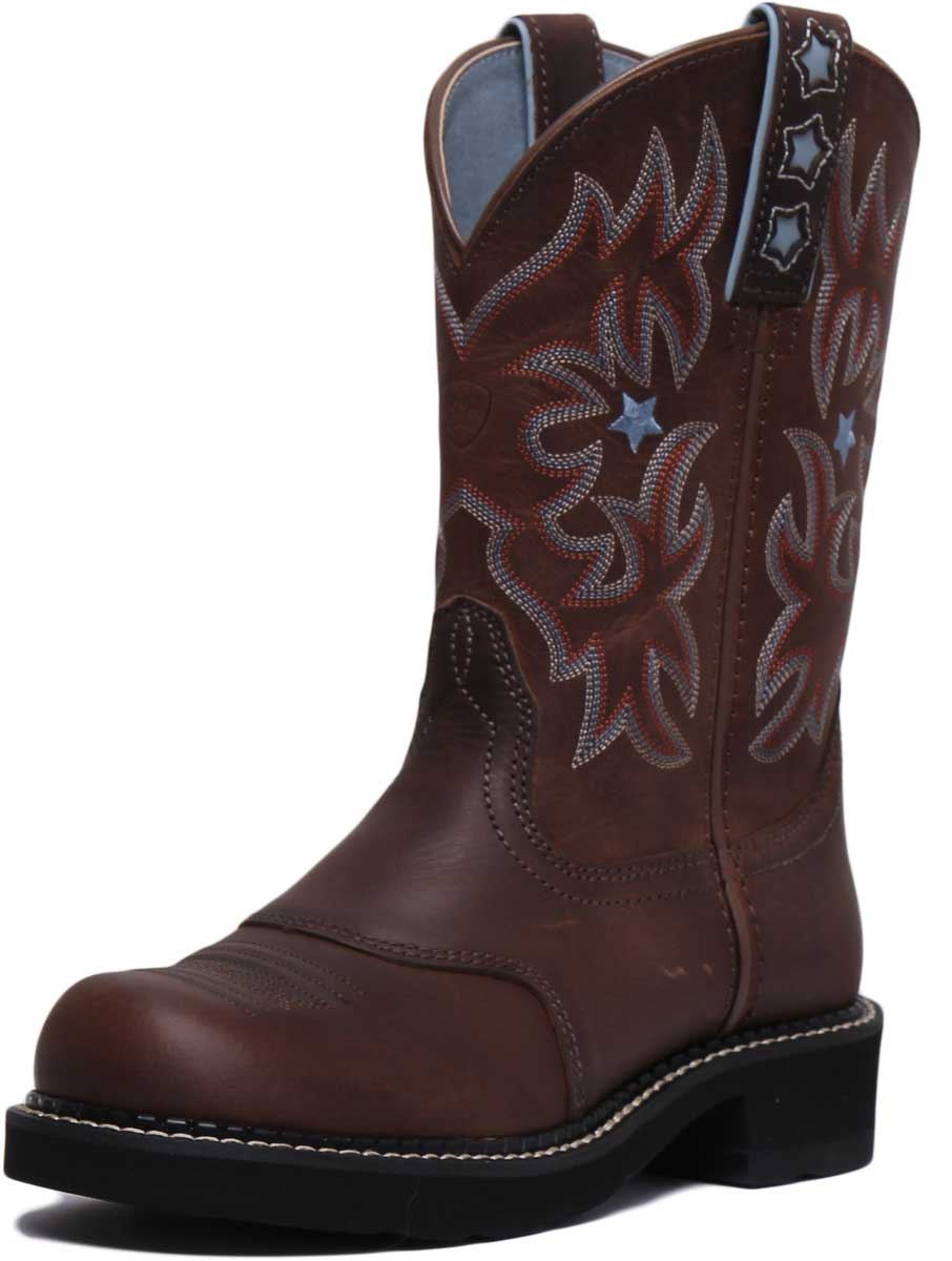 Ariat Womens Probaby Comfort Pull On Embroided Boot In Brown Size UK 4 - 9 - Picture 12 of 12