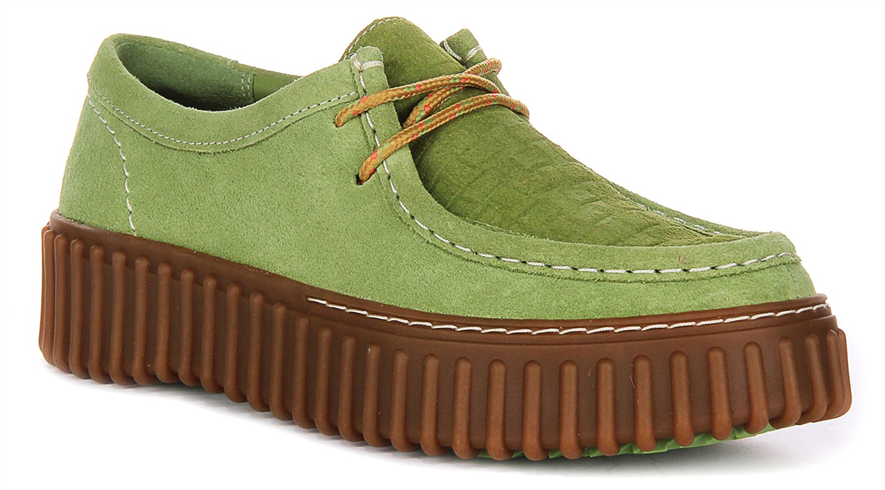 Clarks Torhill Bee Chunky Suede Lace Up Moccasin Womens Shoe In Olive US 6 - 11 - Picture 2 of 19