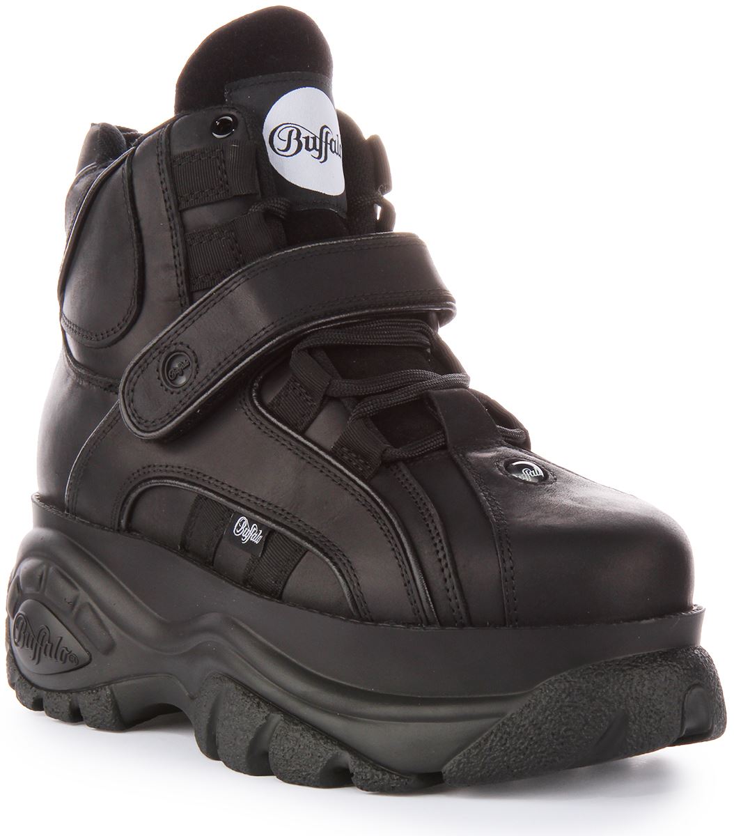 Buffalo 1348-14 20 Herren-Schnrstiefel mit einem Riemen in Schwarz UK 8 11 43690₽