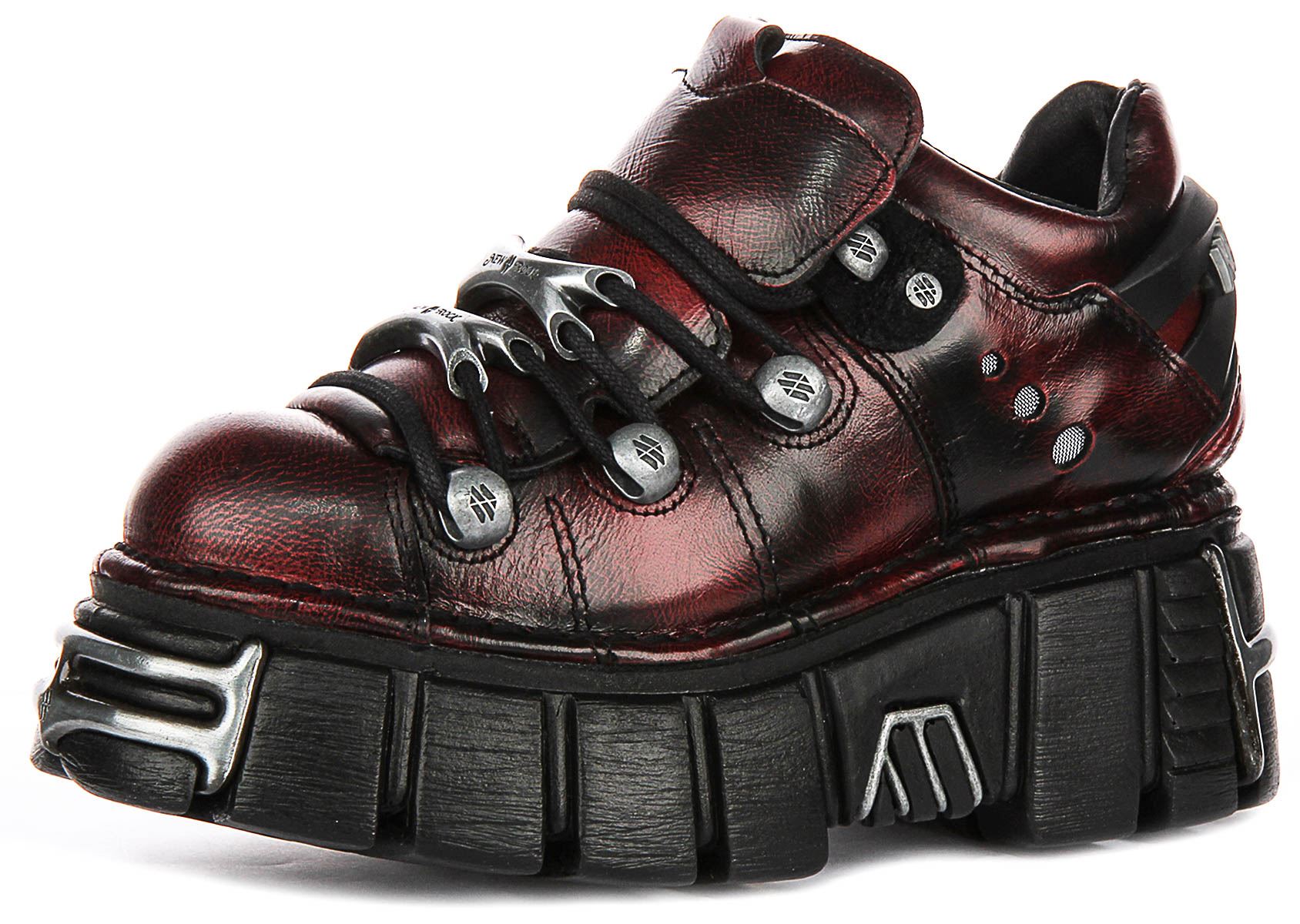 New Rock 120 Tower Gothic Chunky Platform Ankle Unisex Boots In Navy UK 4 - 12 - Picture 7 of 13