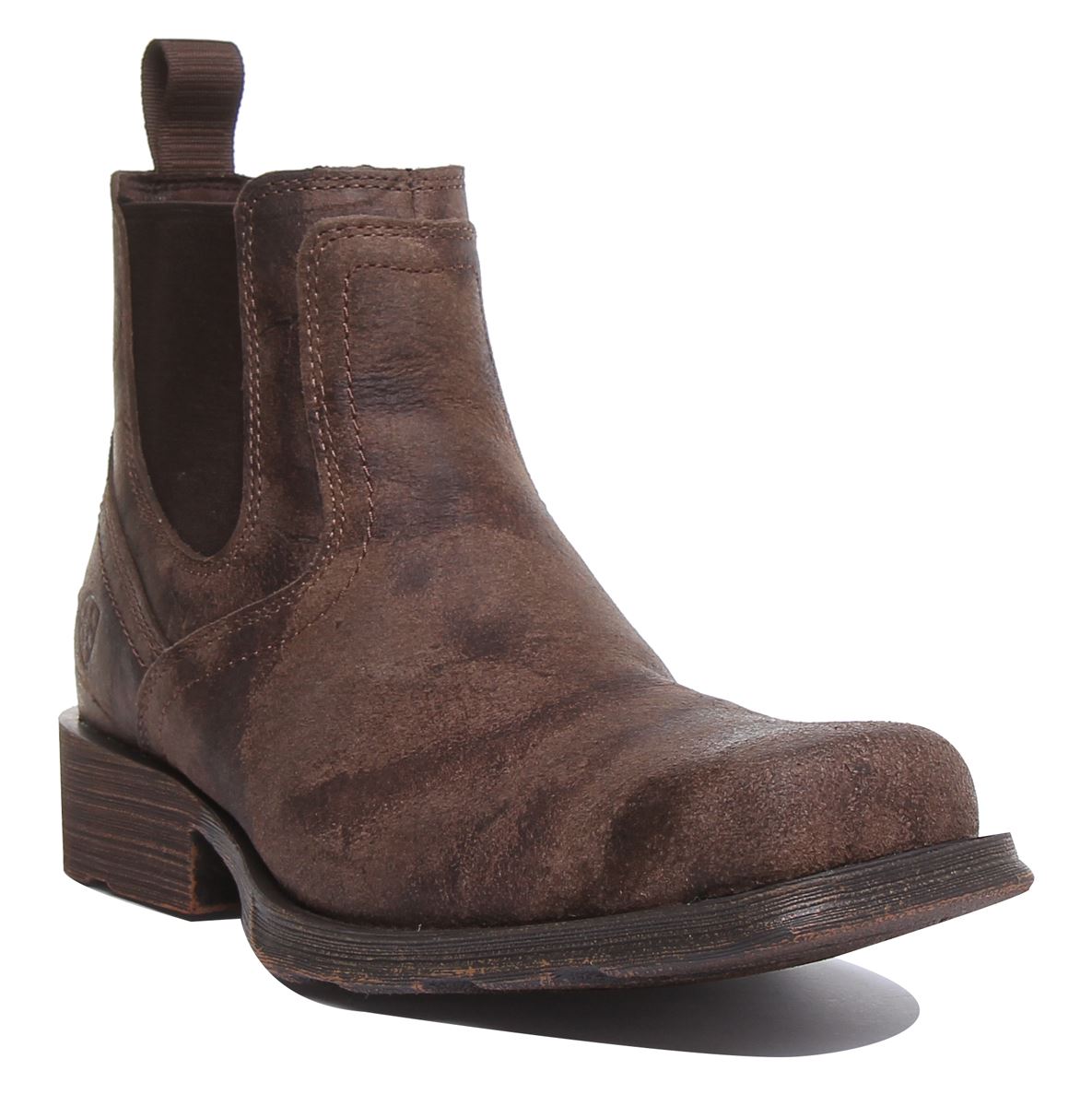 Pre-owned Ariat Mid Town Ramblr Mens Distress Look Chelsea Boot In Stone Size Us 7 - 13