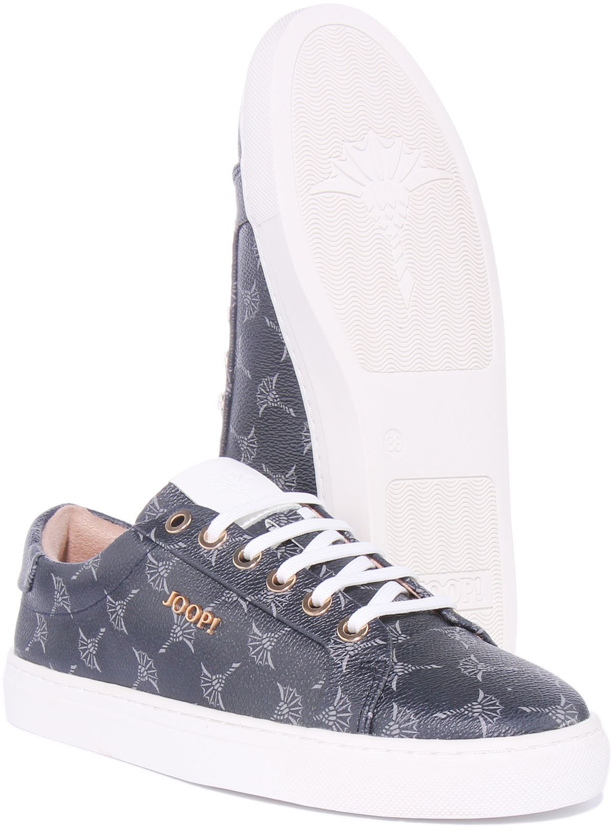 Joop Cortina Coralie Logo Printed Trainers Navy Womens Size 3 - 8 - Picture 11 of 12
