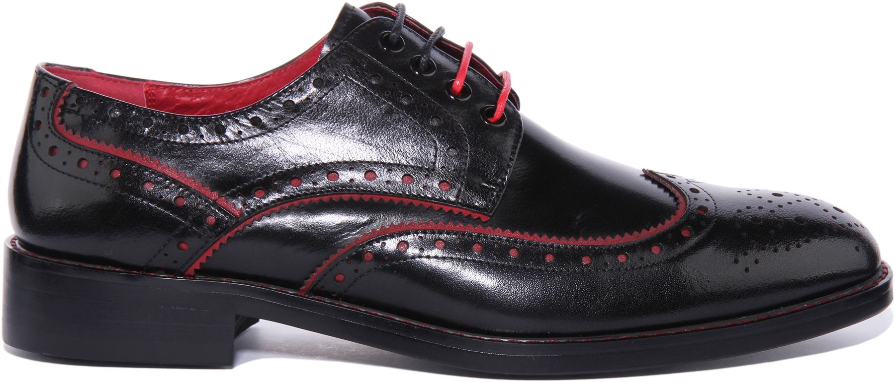 JUSTINREESS ENGLAND Simon Mens Lace Up Leather Brogues In Black UK Size 6 - 13 - Picture 3 of 19