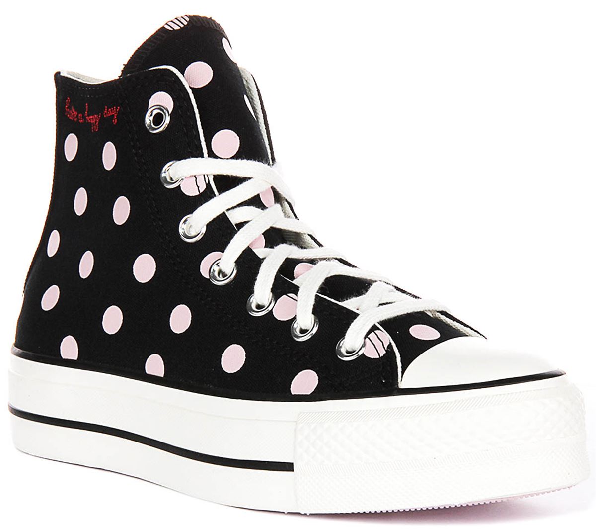 Converse A10688C Polka Dot Hi Happy Day Canvas Damen Sneaker schwarz pink UK 3 8 23190₽