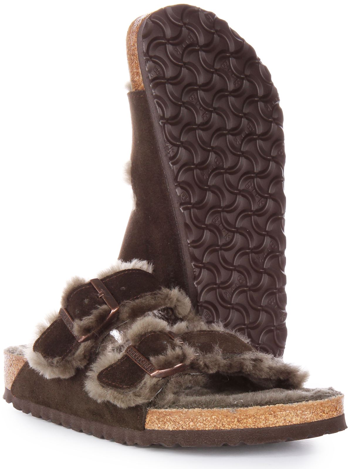 Birkenstock Arizona Shearling Womens Sheepskin Warm Lined In Moca 4.5 - 77 - Picture 11 of 12